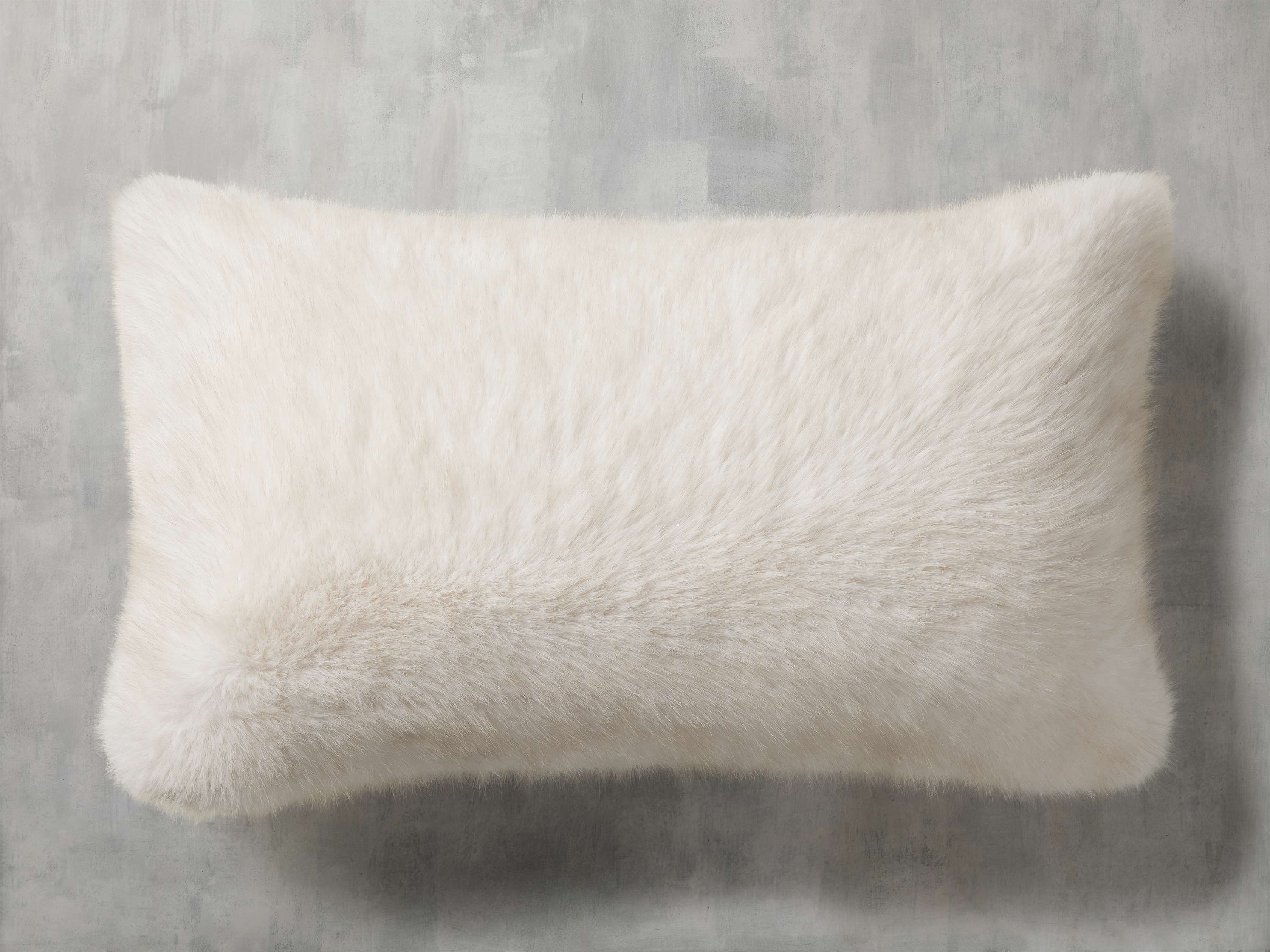Ivory Beige Textural Strands Lumbar Pillow