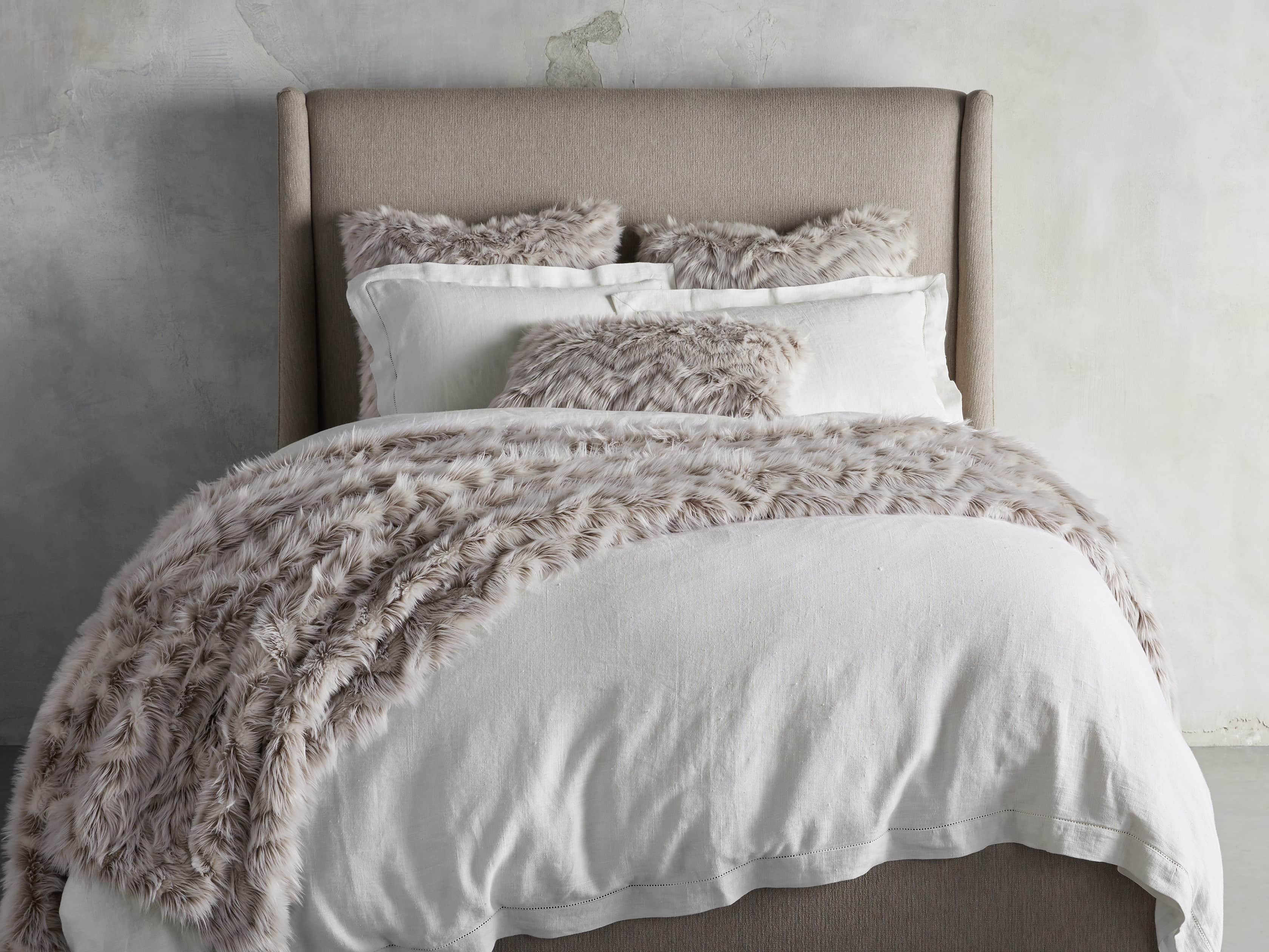 Faux Fur Chevron 80" Bed Blanket