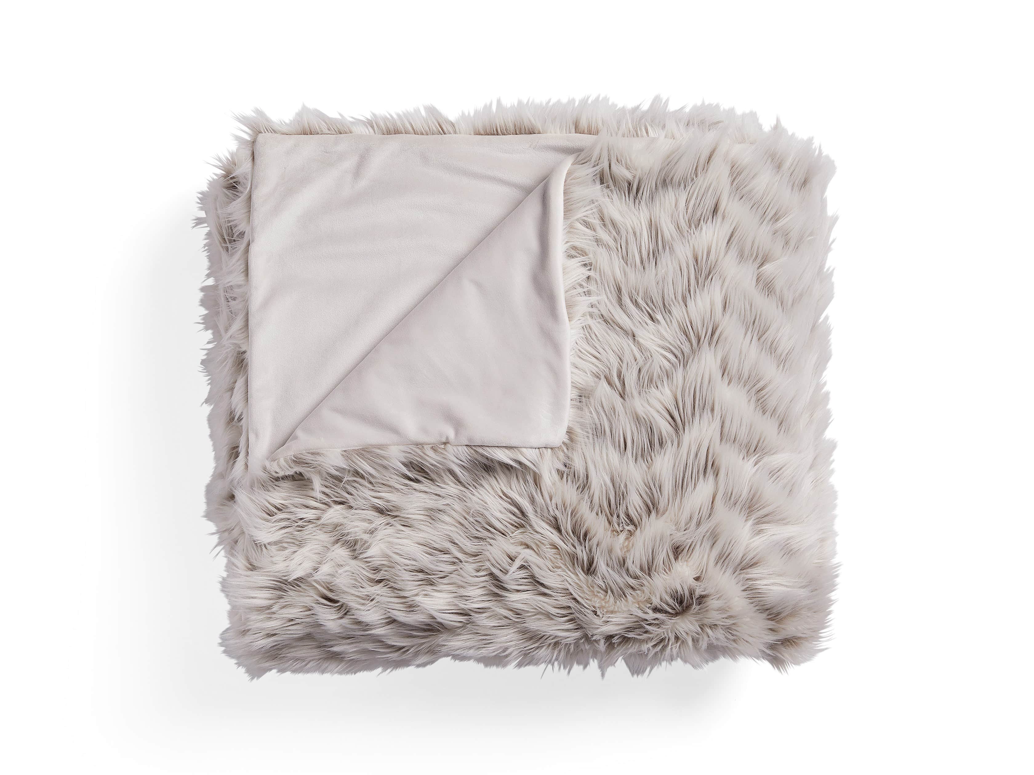 Faux Fur Chevron 80" Bed Blanket