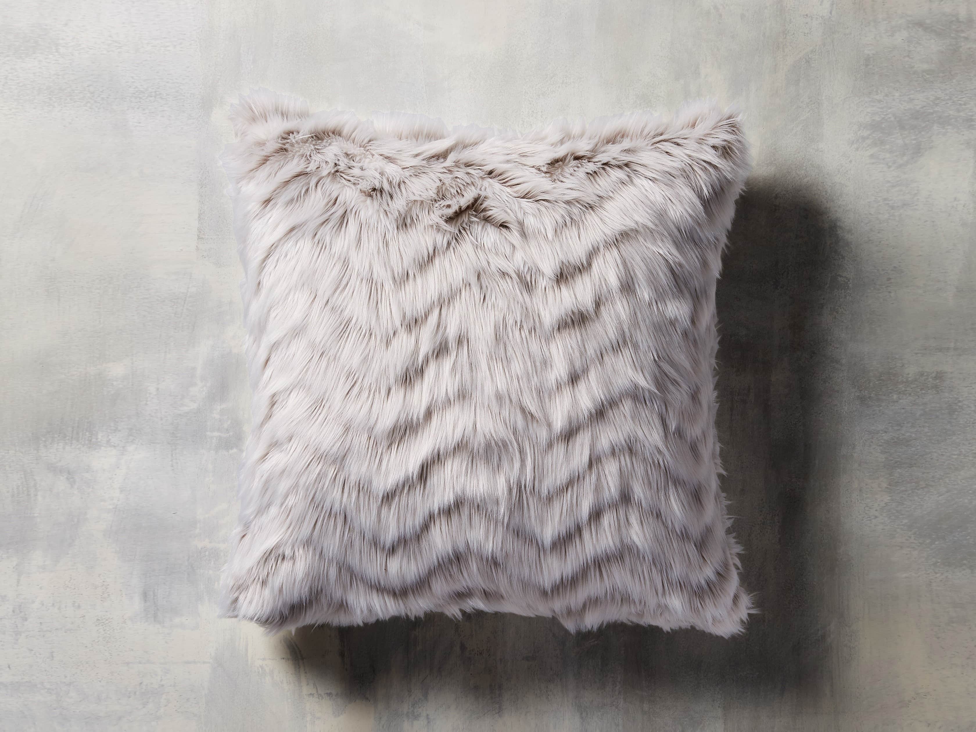 Faux Fur Chevron 25" Euro Pillow