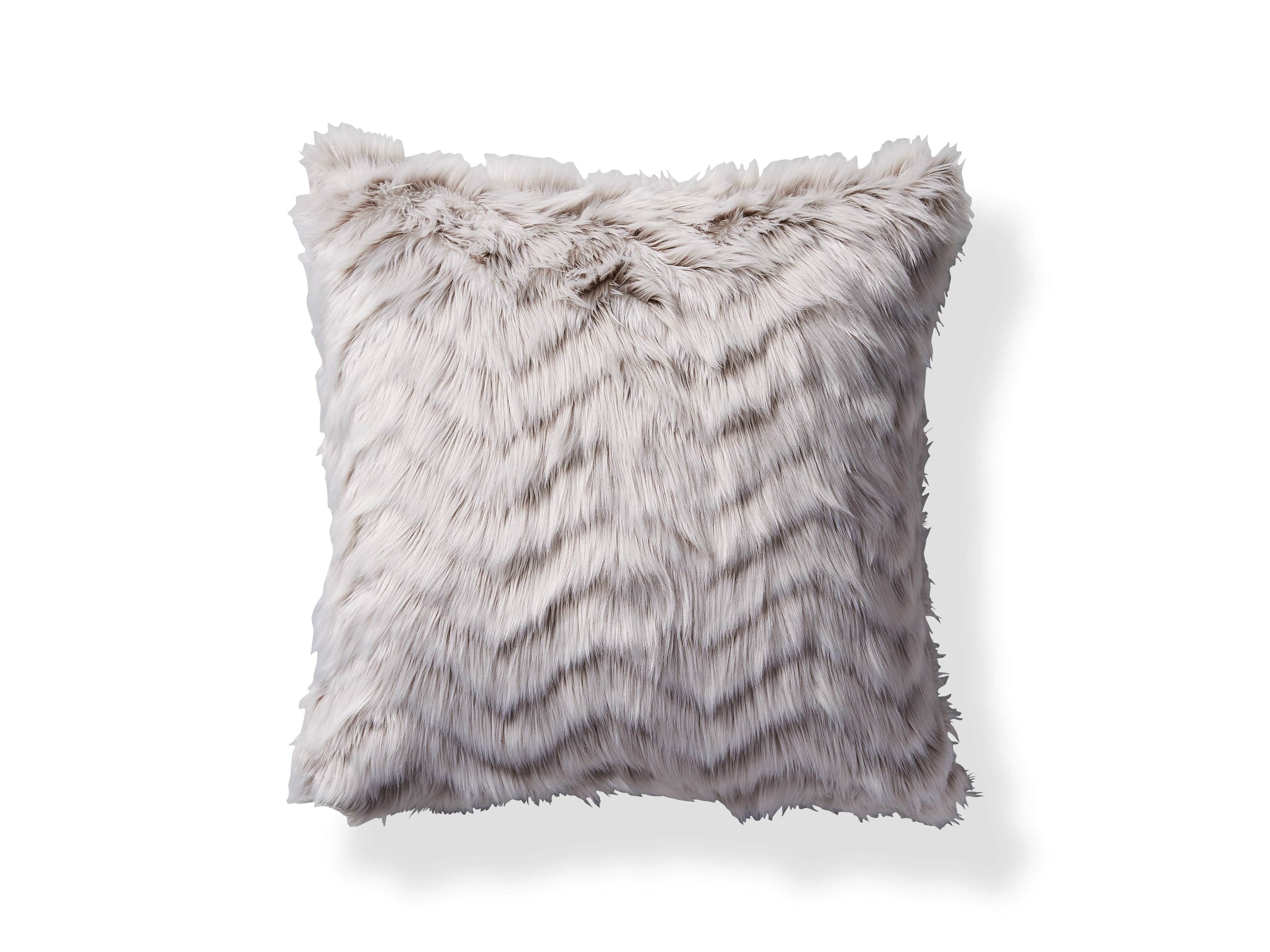 Faux Fur Chevron 25" Euro Pillow