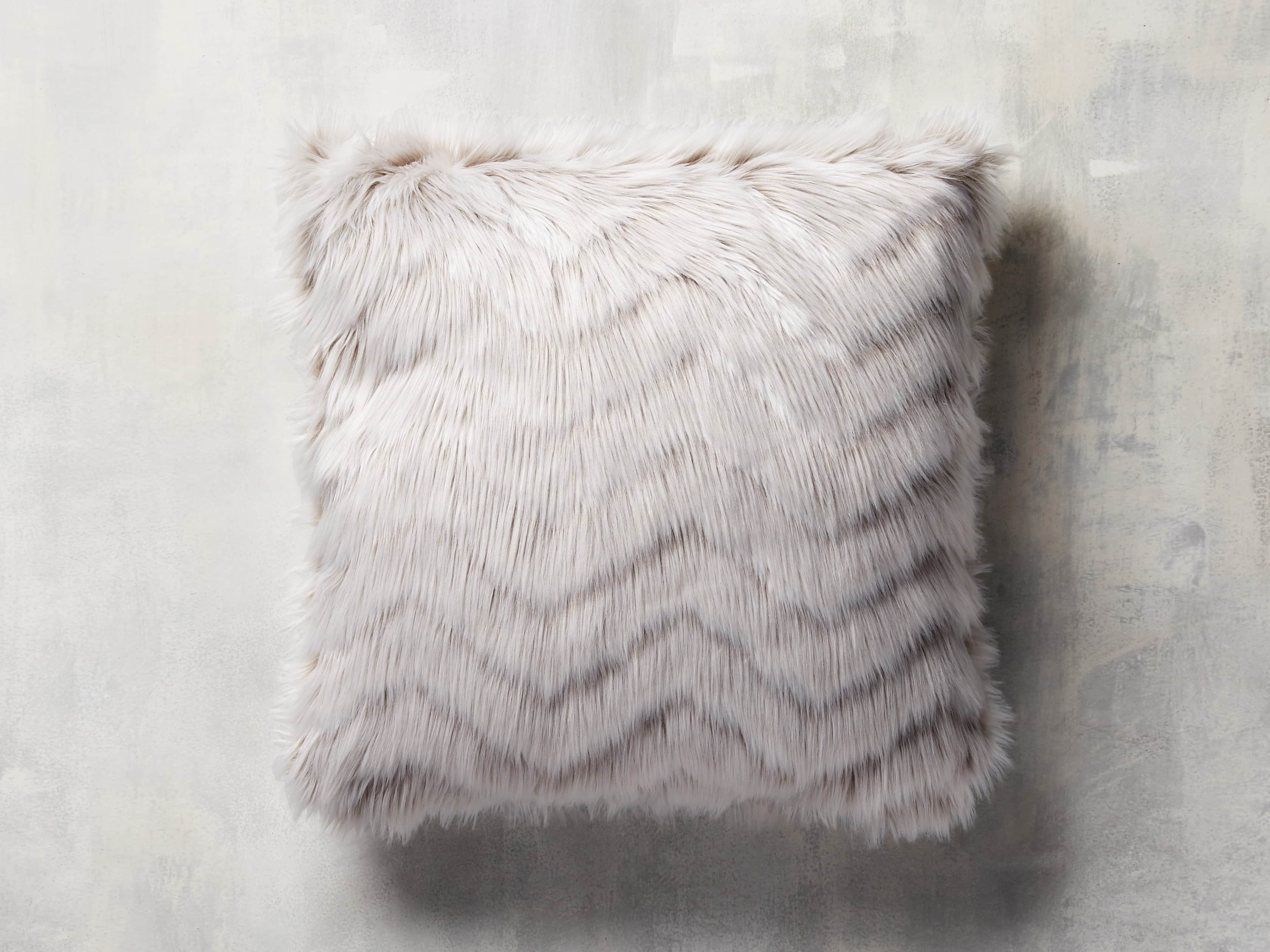 Faux Fur Chevron 19" Pillow