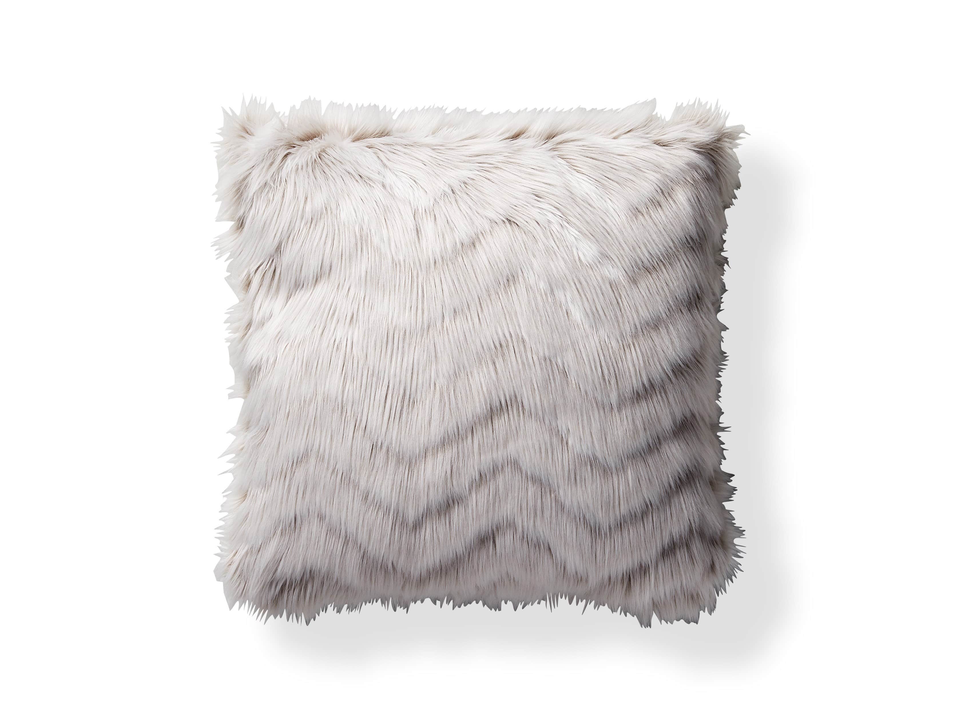 Faux Fur Chevron 19" Pillow