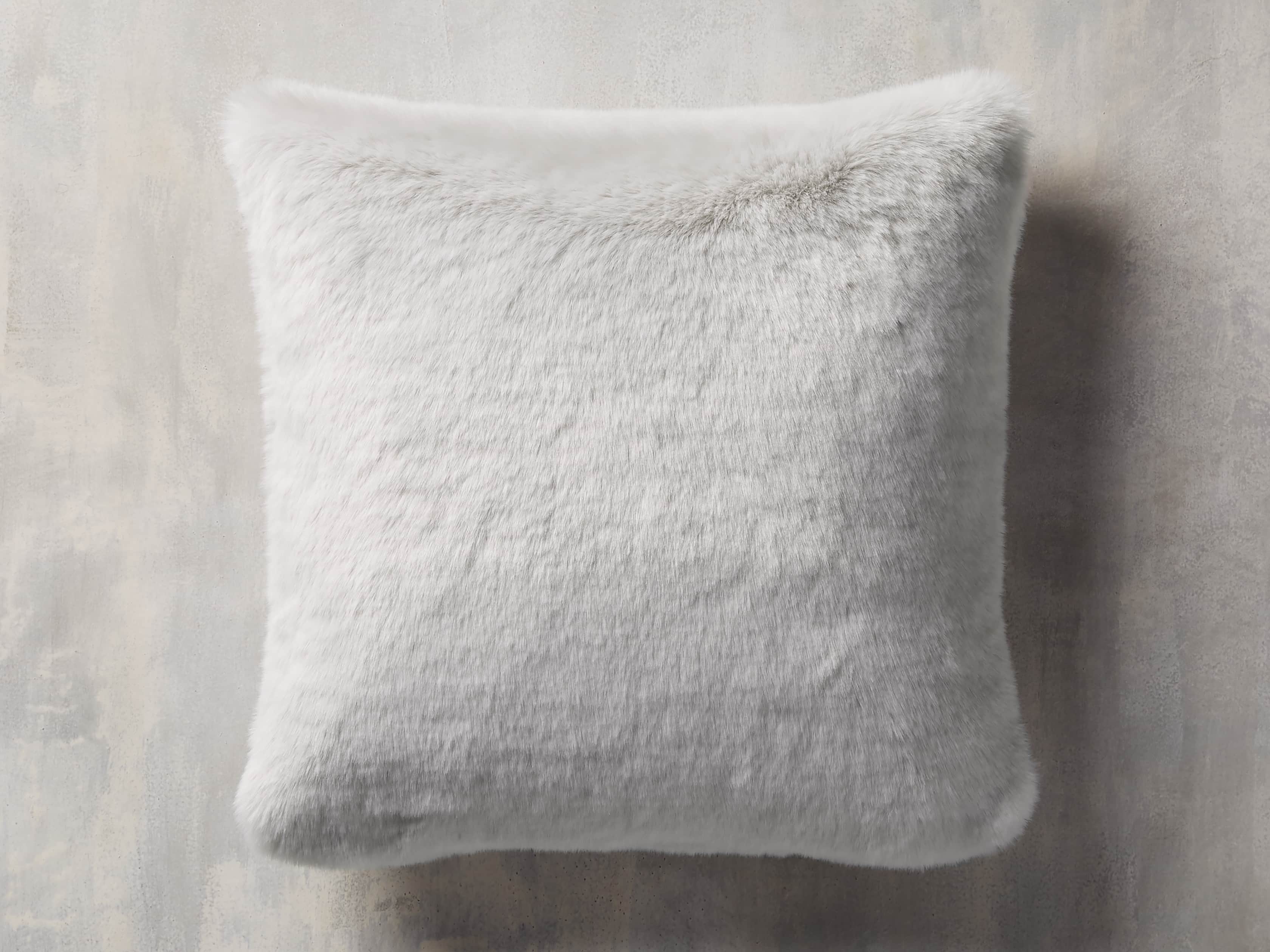Faux Fur Light Grey Pillow Arhaus