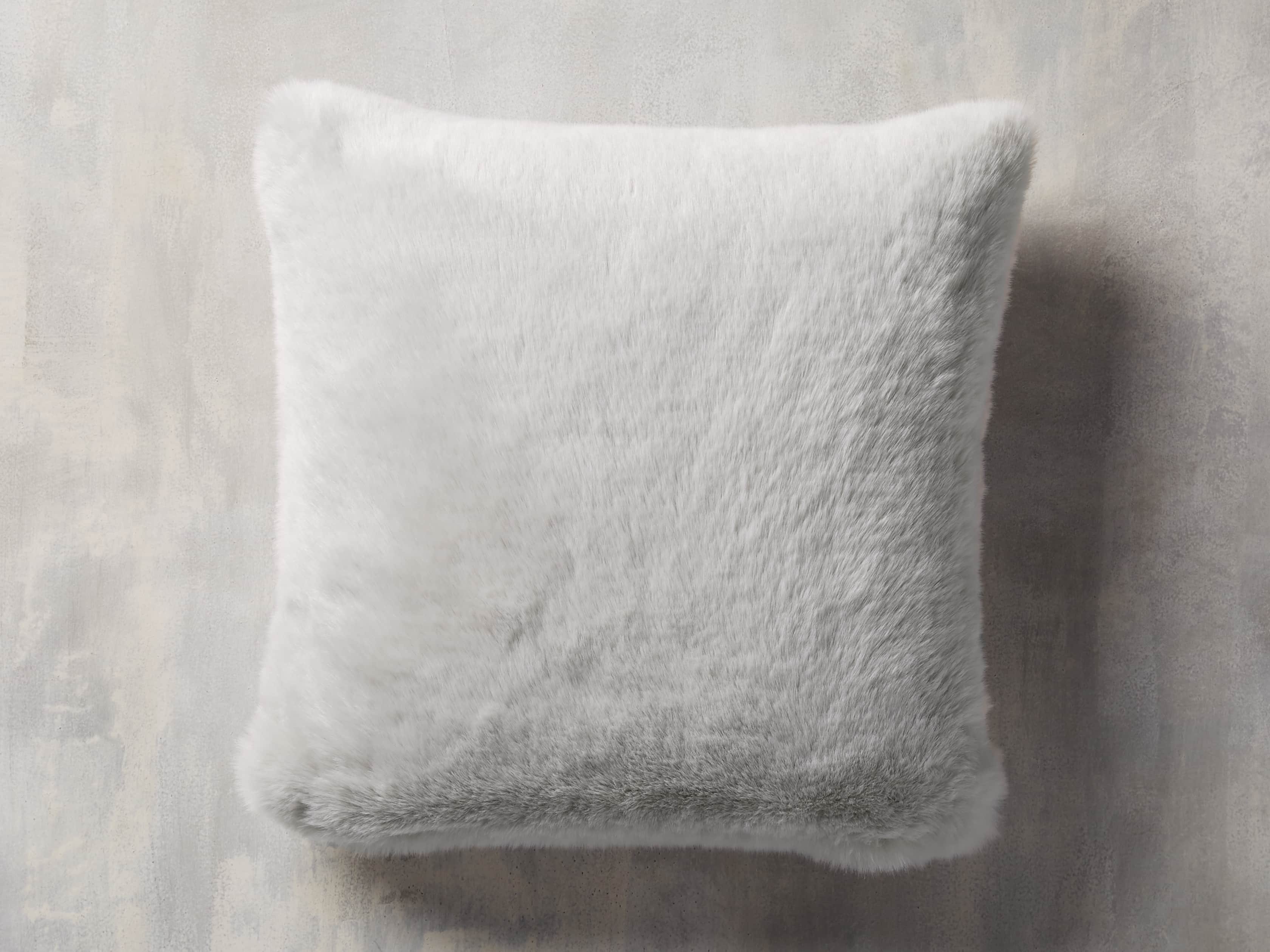 Faux Fur Light Grey Pillow Arhaus