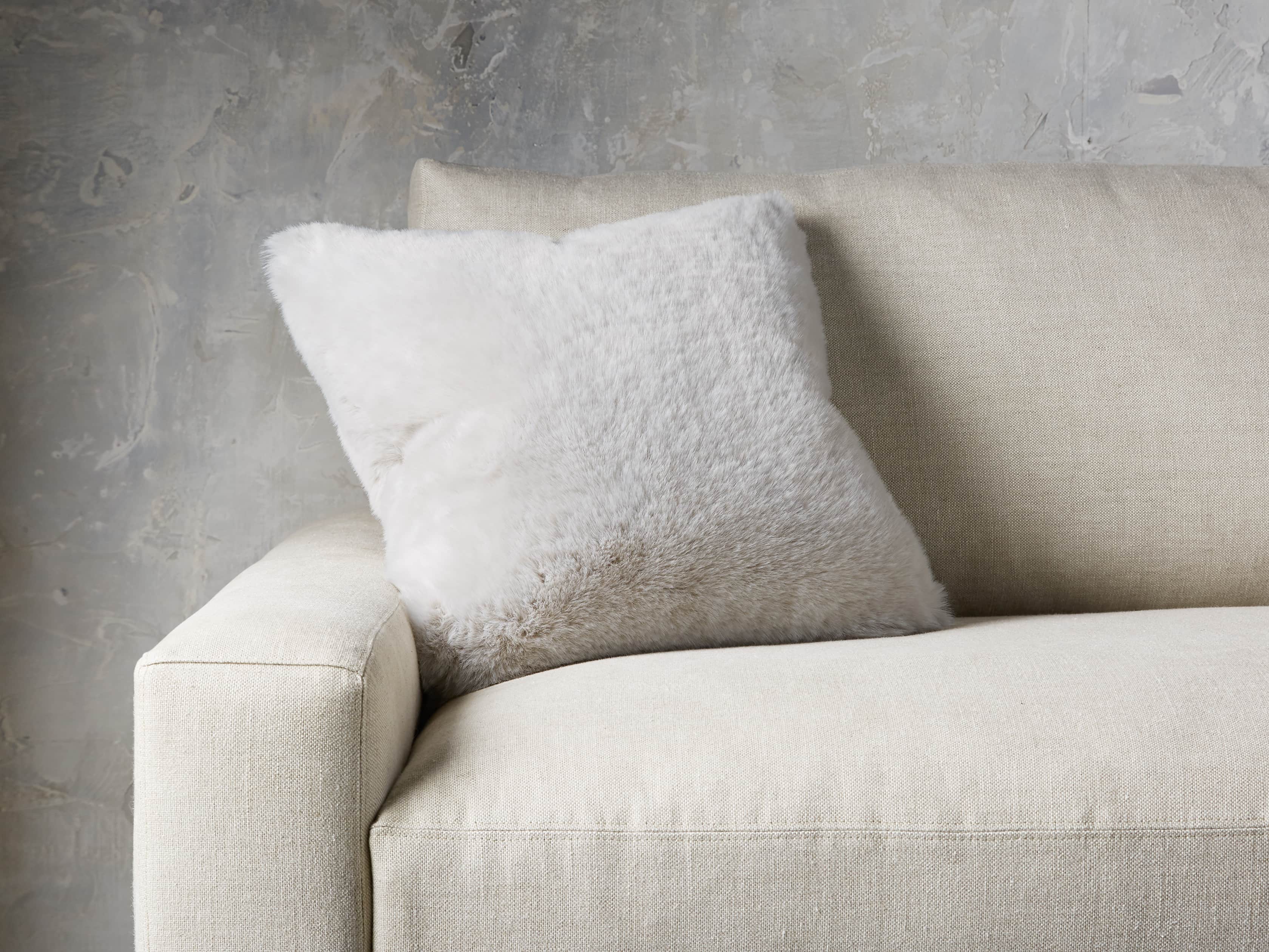 Faux Fur Light Grey Pillow, slide 1 of 4