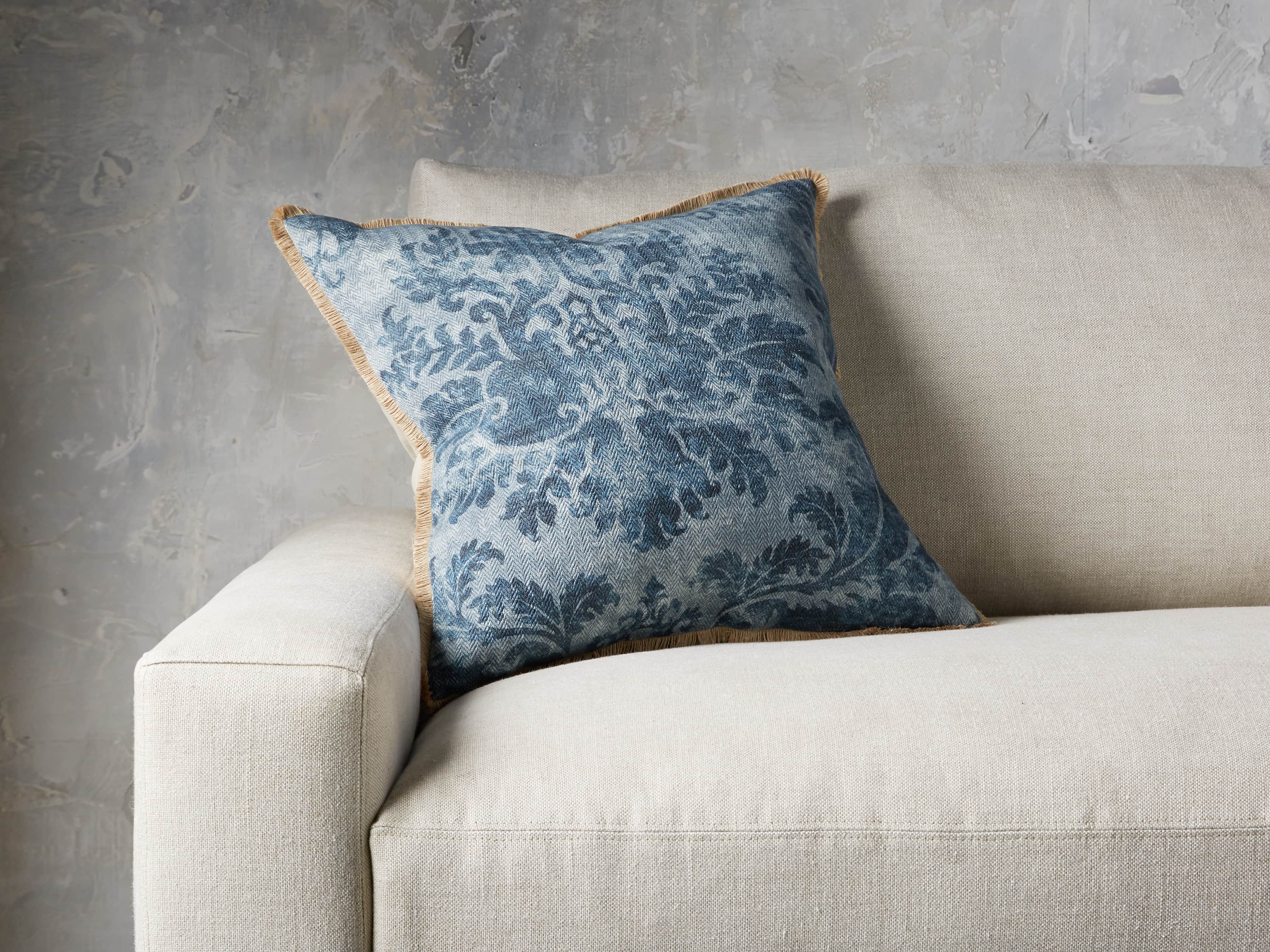 FRANCESCA SQUARE PILLOW COVER IN BLUE, slide 4 of 4