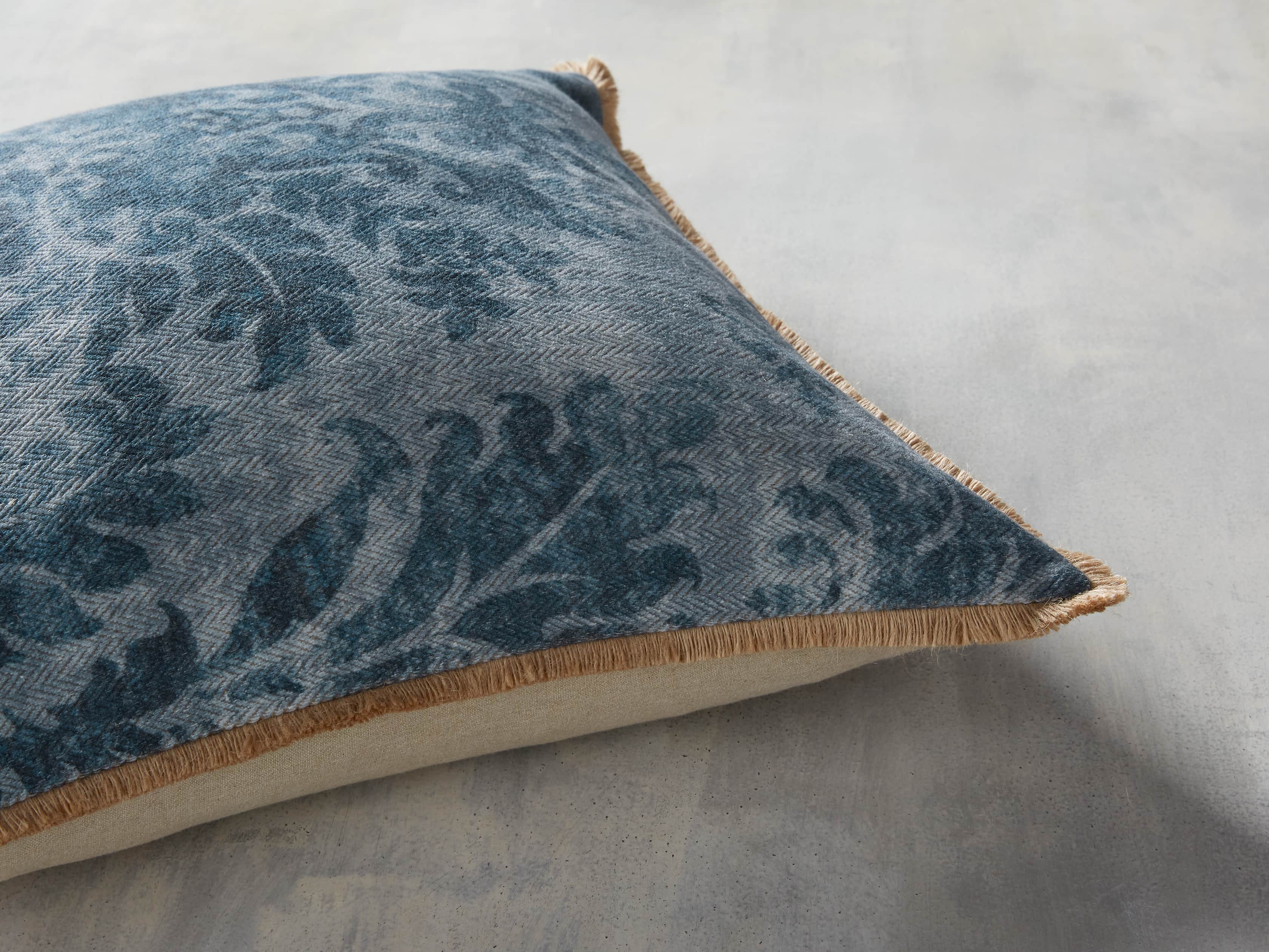 FRANCESCA SQUARE PILLOW COVER IN BLUE, slide 3 of 4