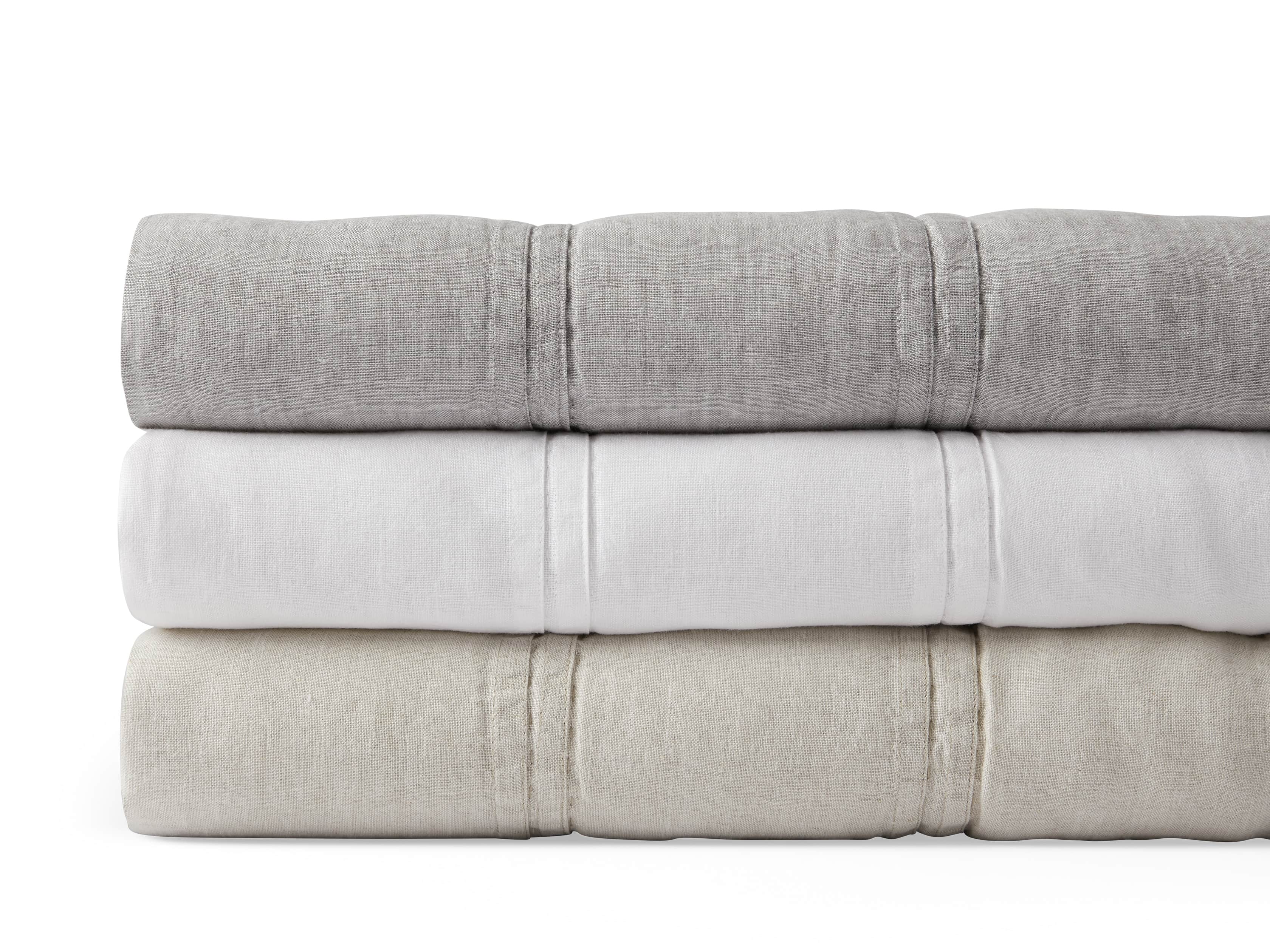 French Seam Linen King Quilt in Natural, slide 4 of 4