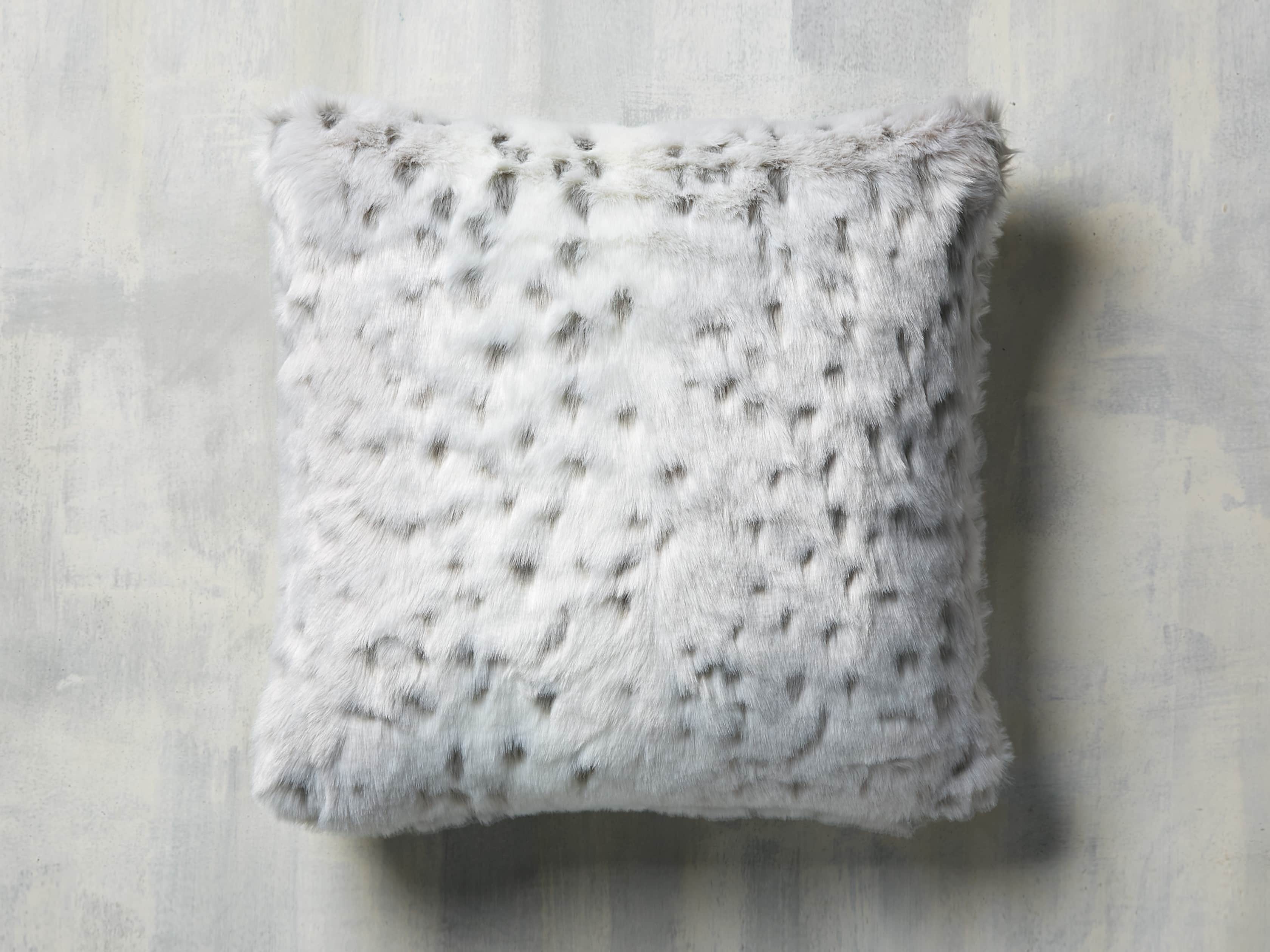 Faux Fur Snow Leopard Pillow