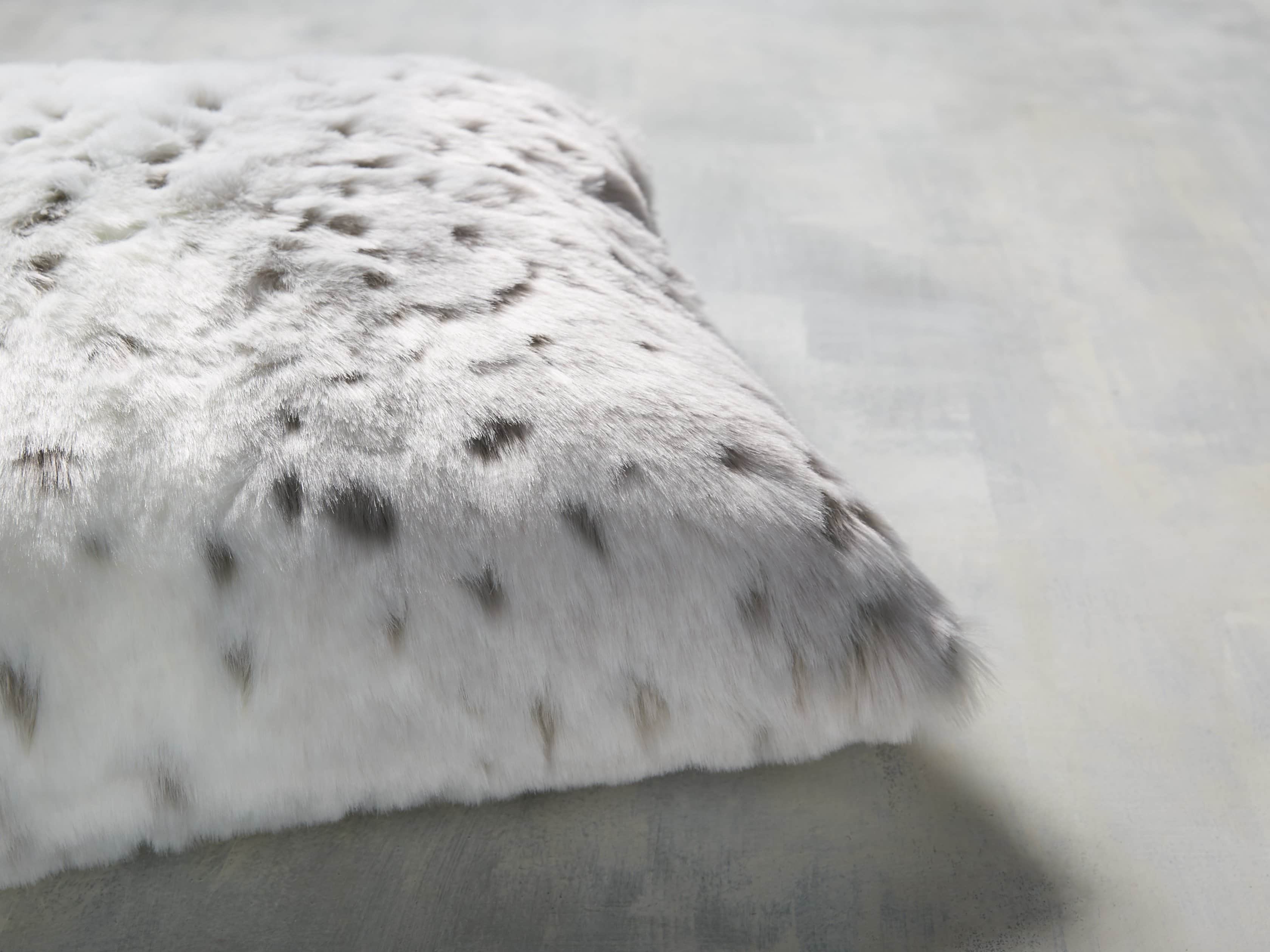 Faux Fur Snow Leopard Pillow