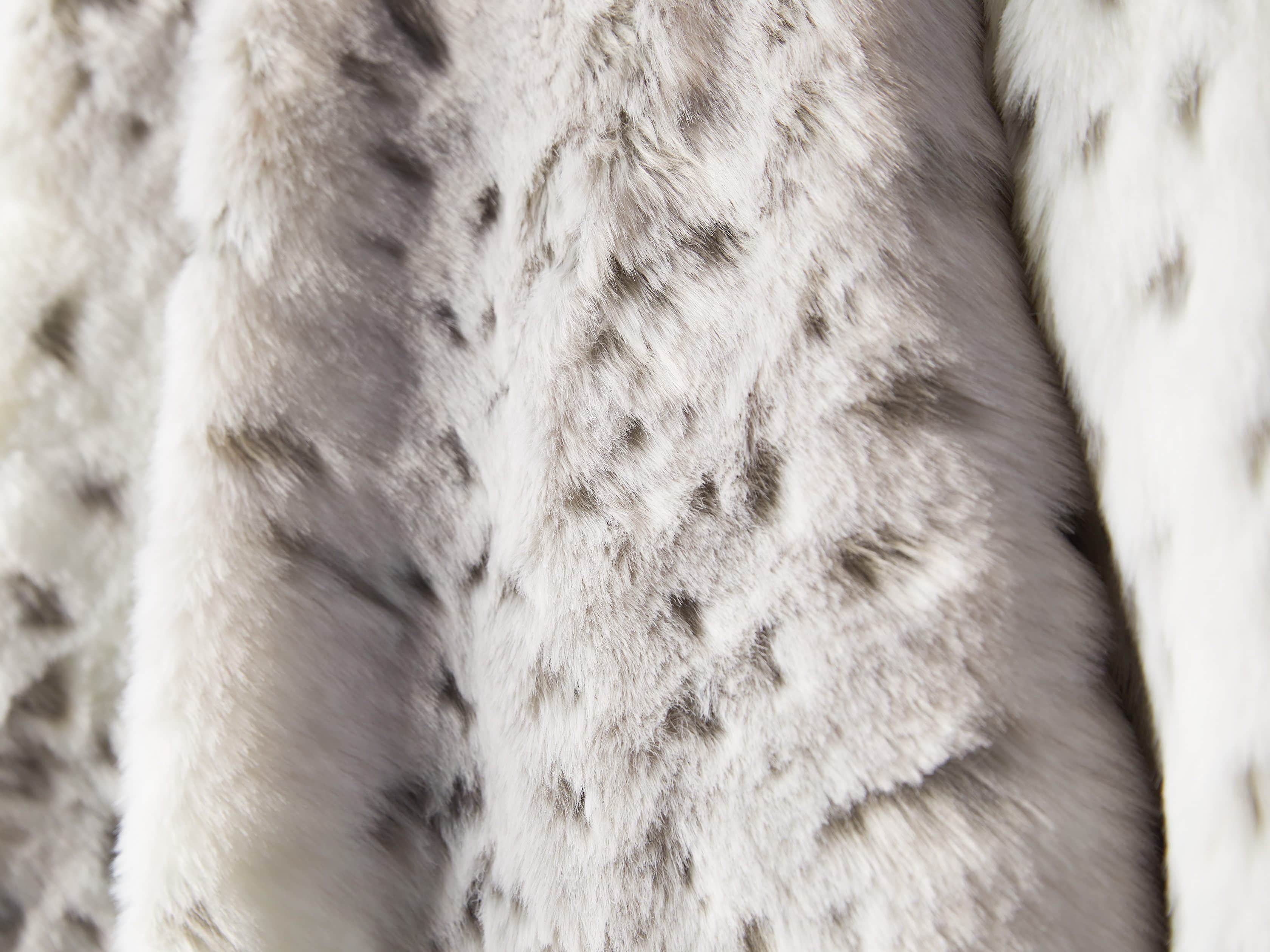 Faux Fur Snow Leopard Throw
