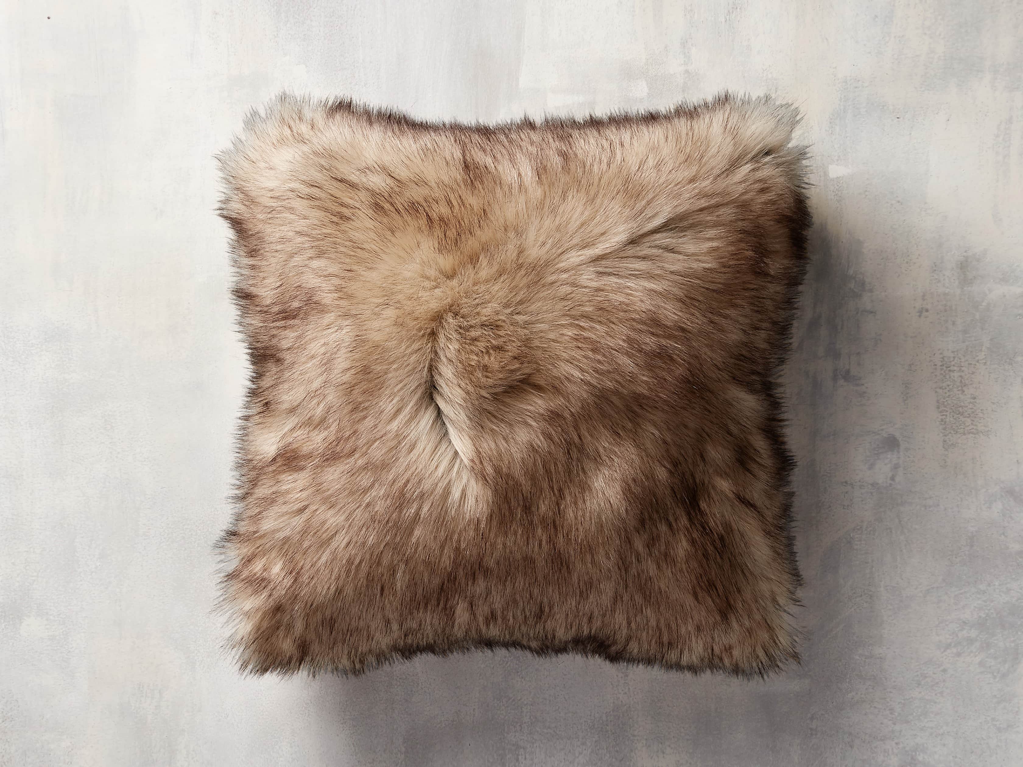 Taupe Faux Fur Pillow