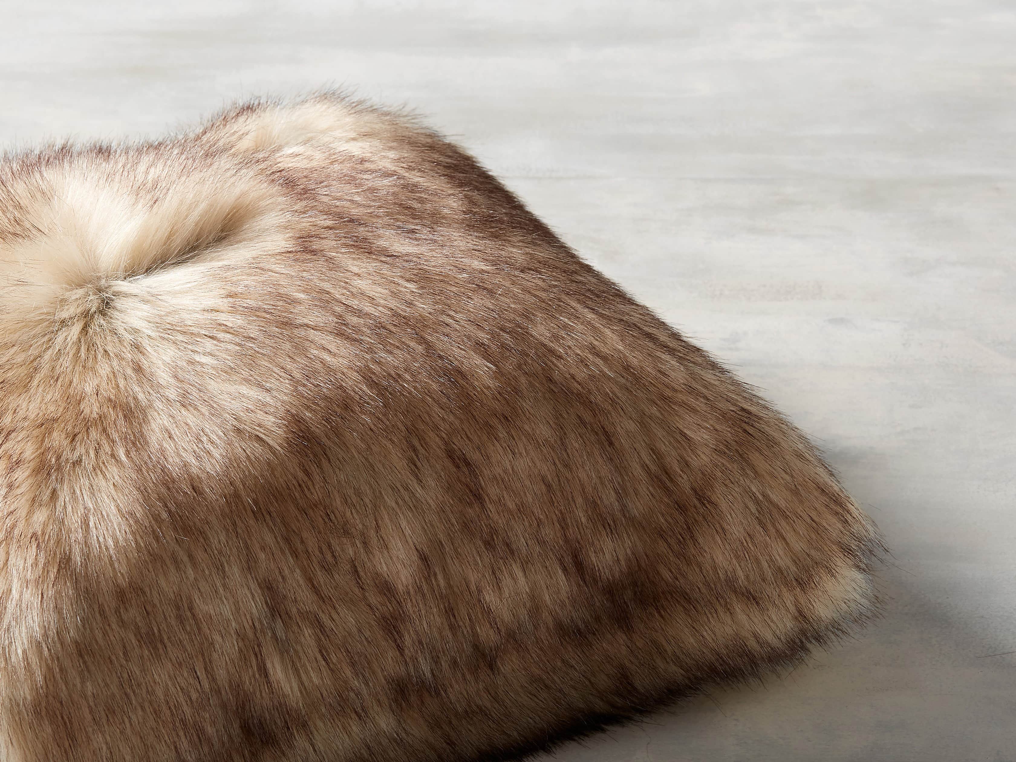 Taupe Faux Fur Pillow