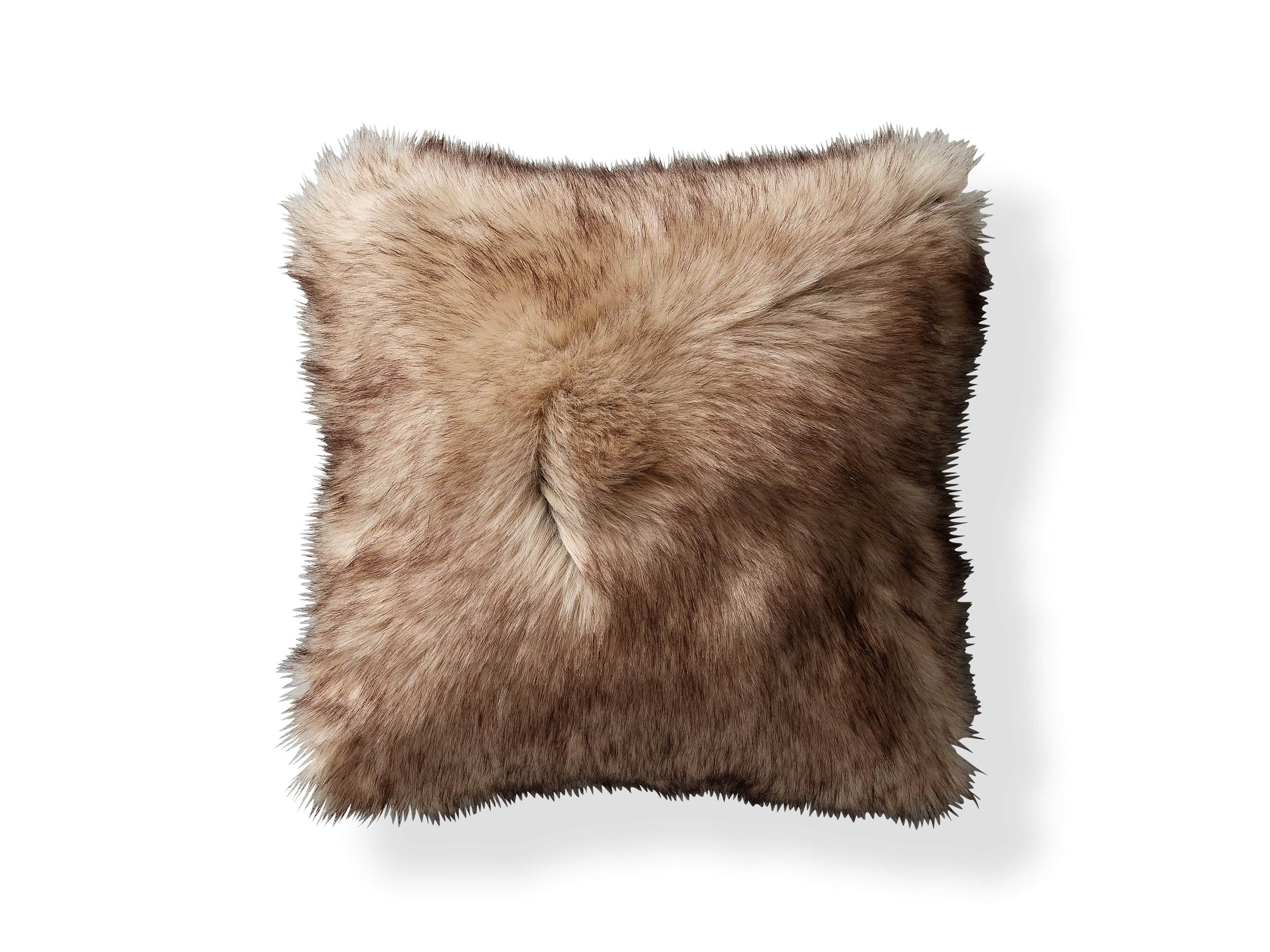 Taupe Faux Fur Pillow