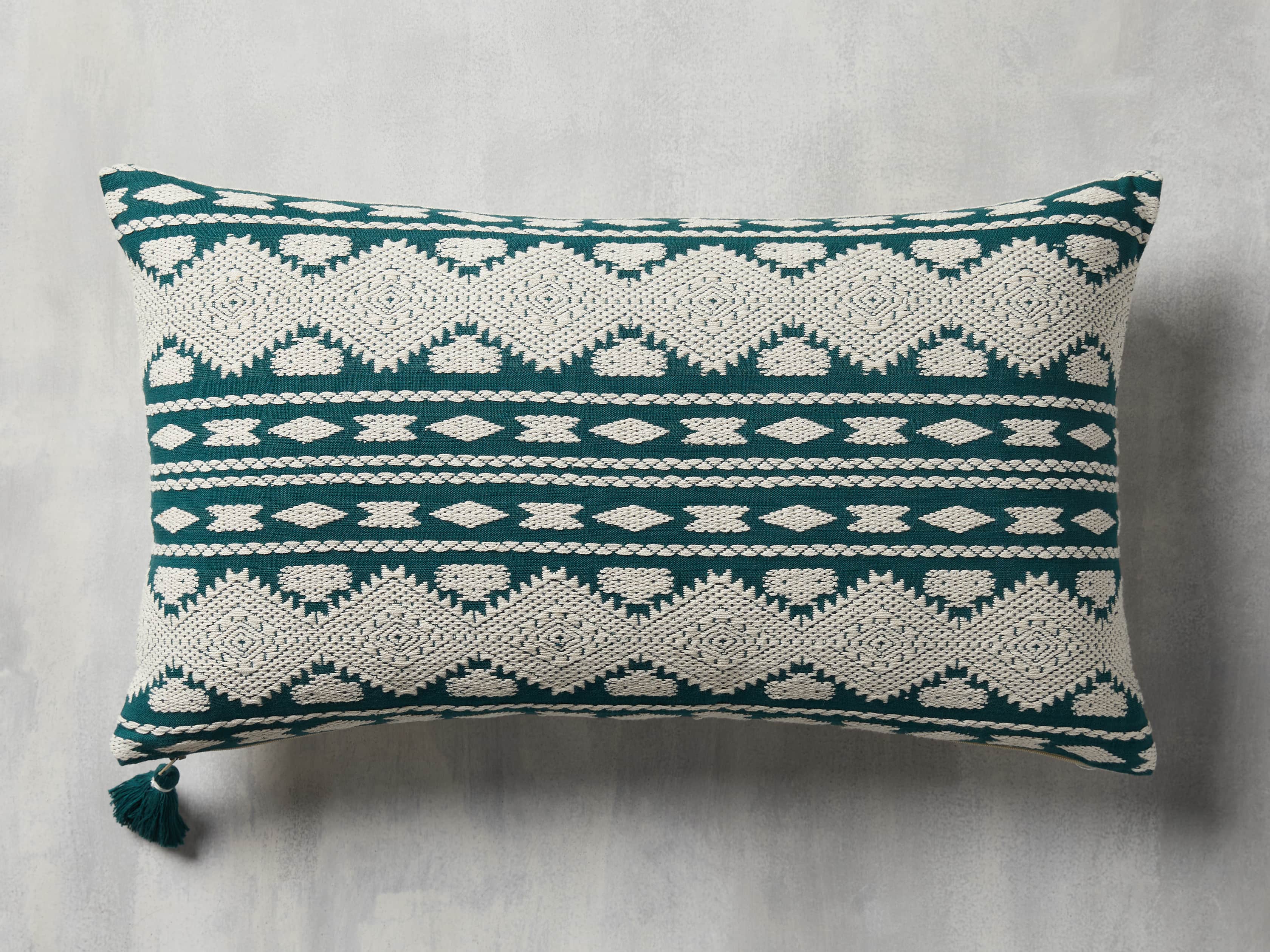 Green Geo Lumbar Pillow Cover, slide 1 of 5