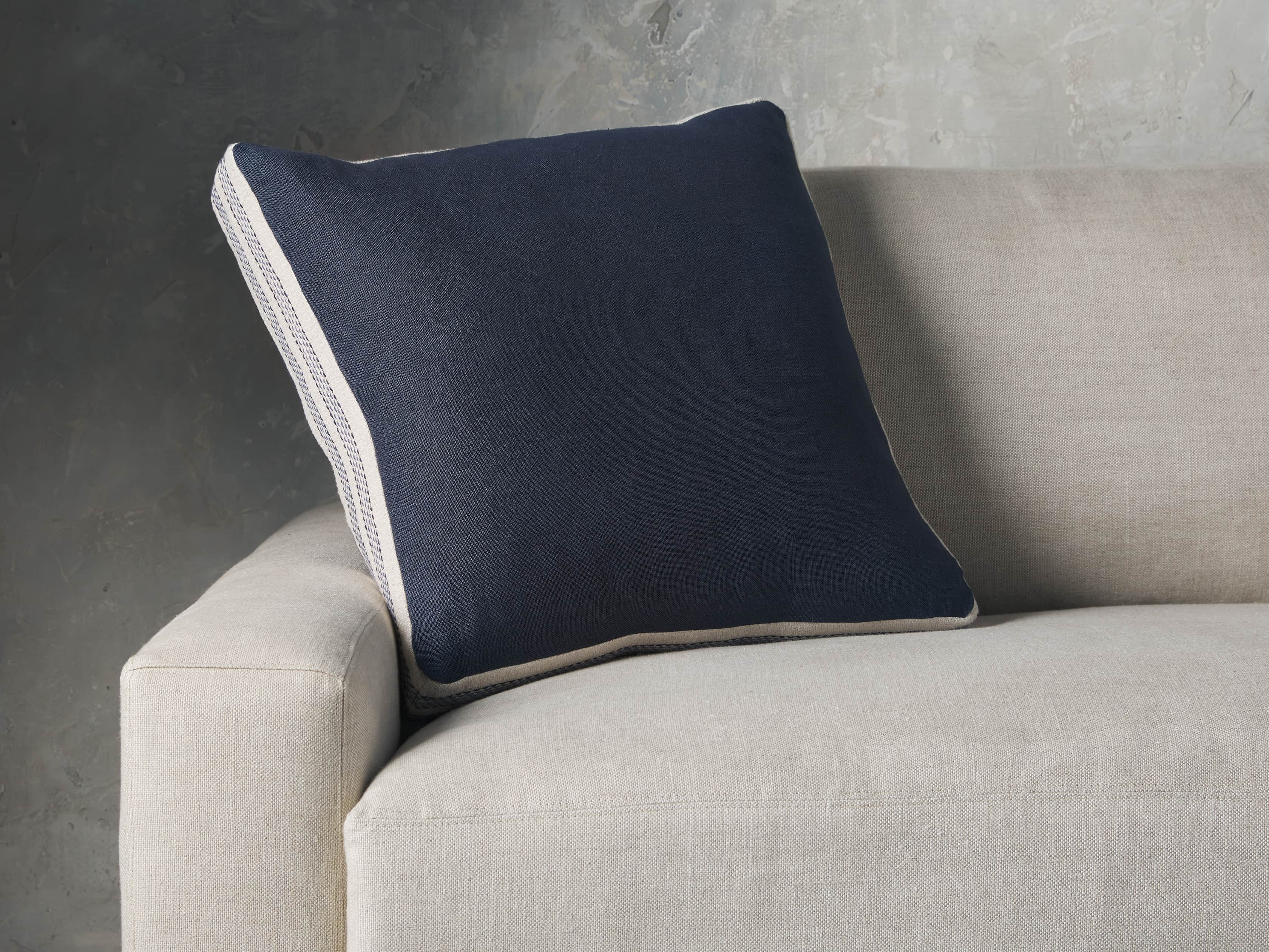 Lanai Gusseted Pillow in Navy, slide 1 of 4