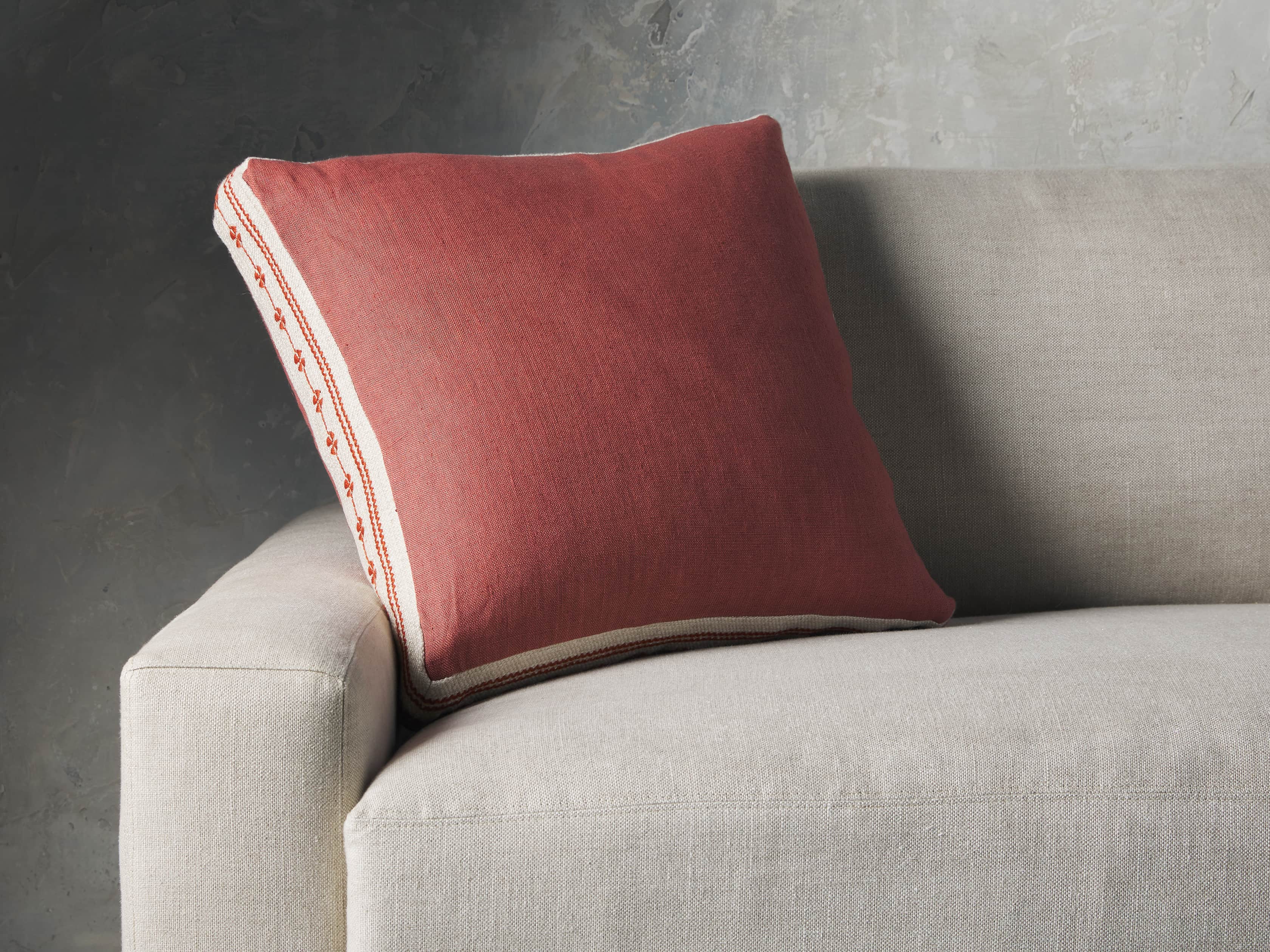Lanai Gusseted Pillow in Rust, slide 1 of 3