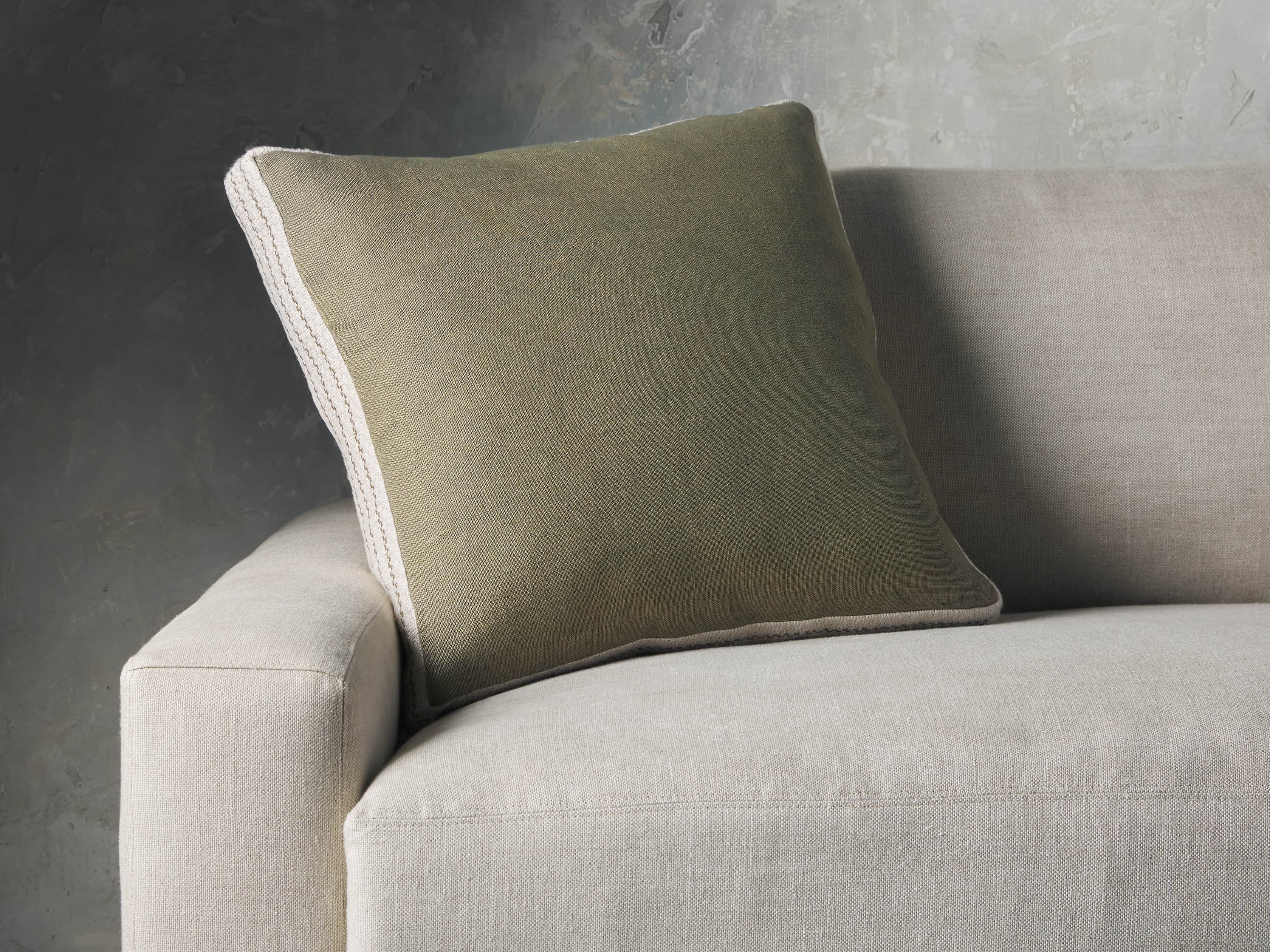 Lanai Gusseted Pillow in Sage, slide 3 of 4