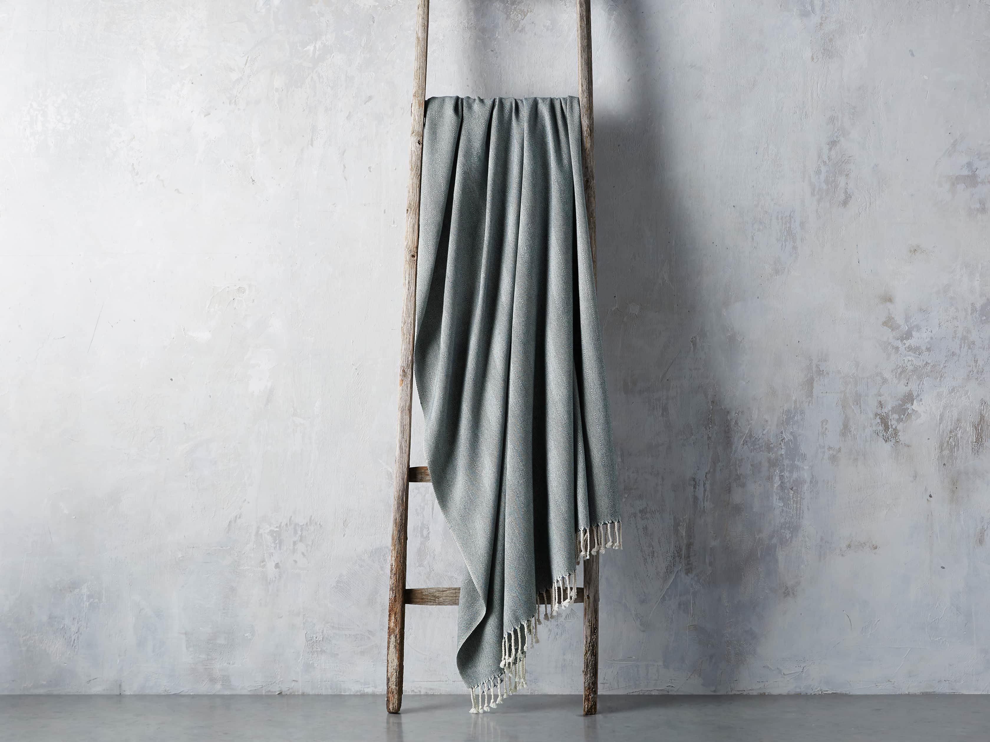 Herringbone Throw in Blue