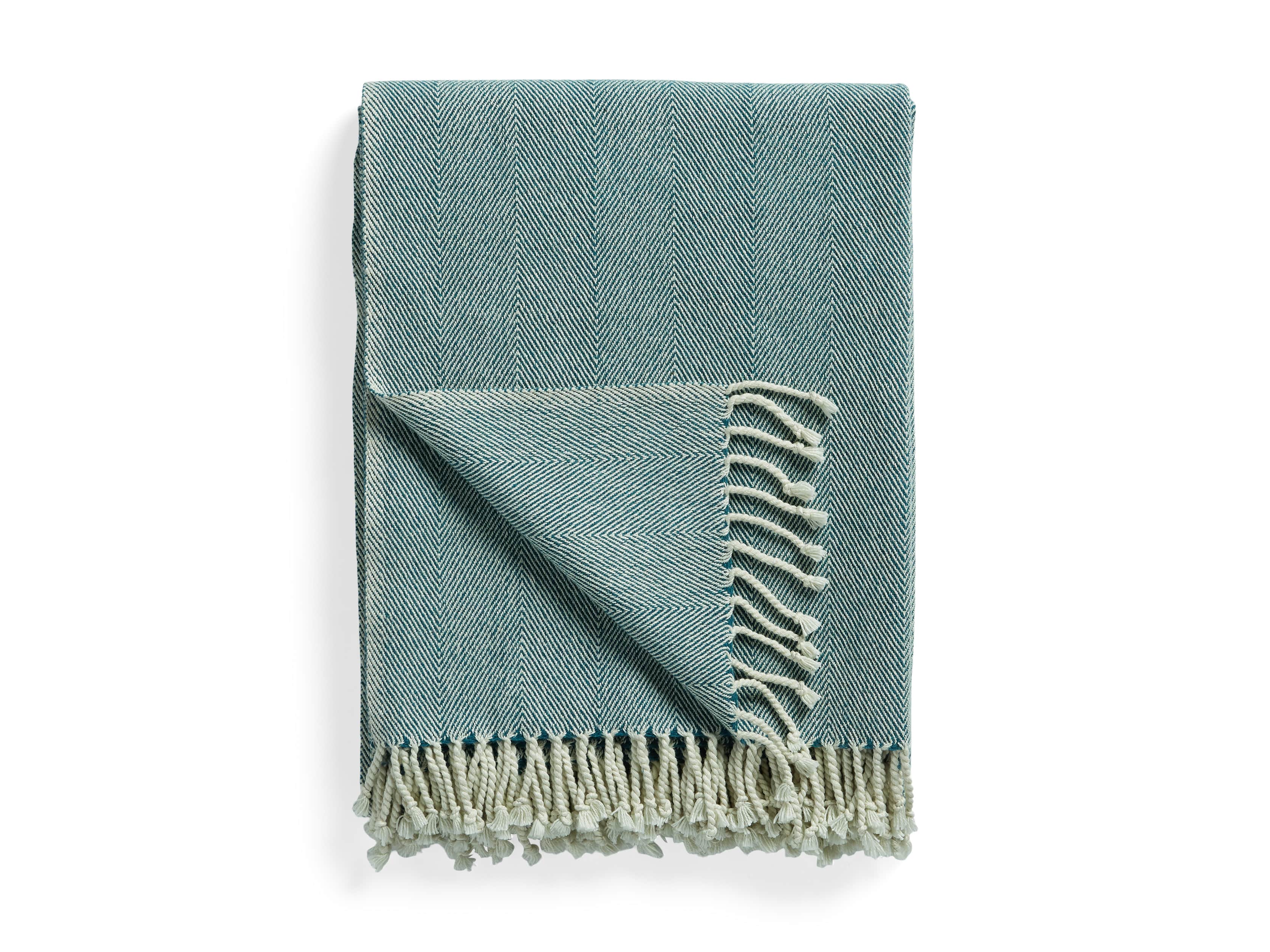 Herringbone Throw in Teal