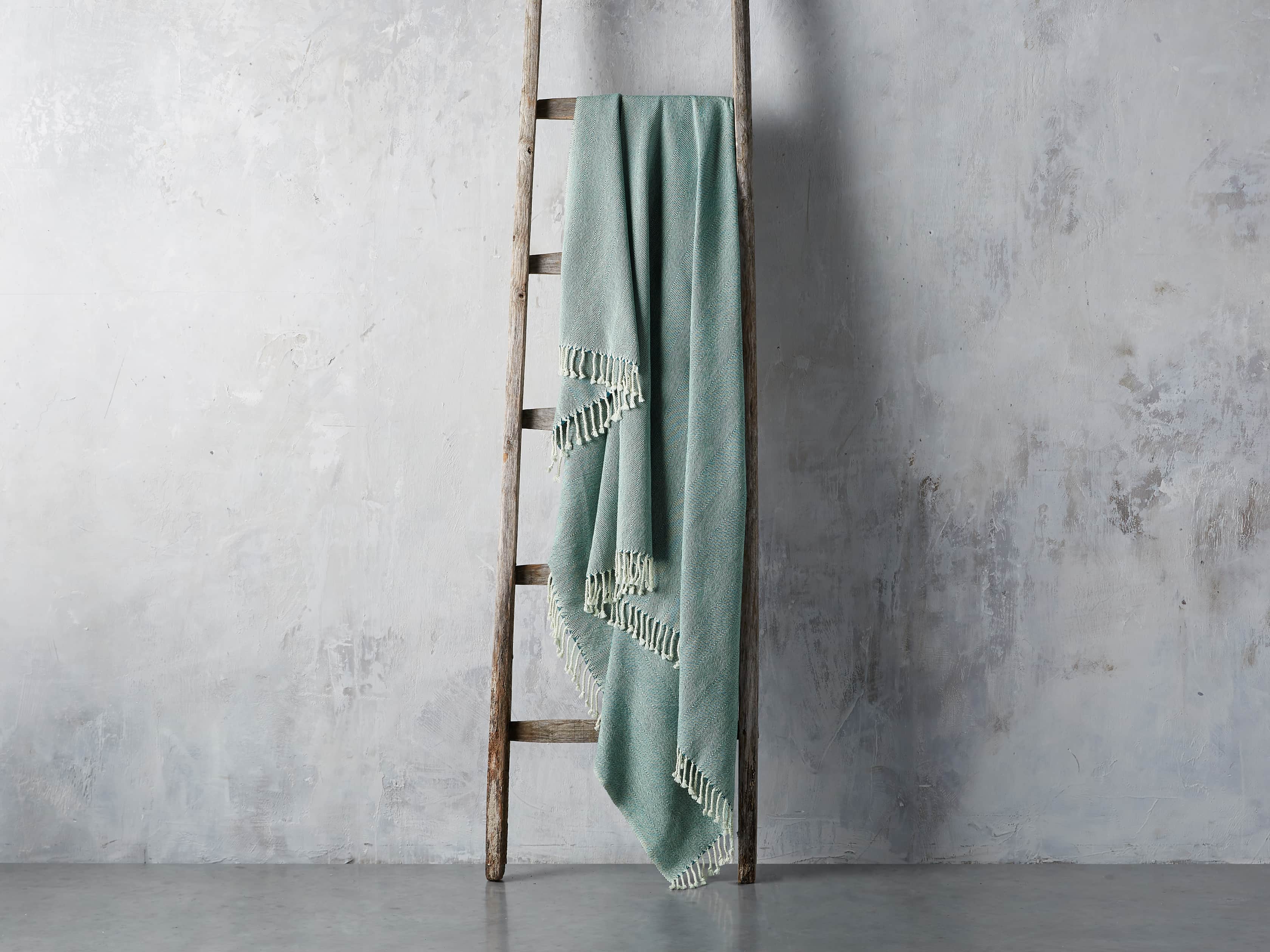Herringbone Throw in Teal