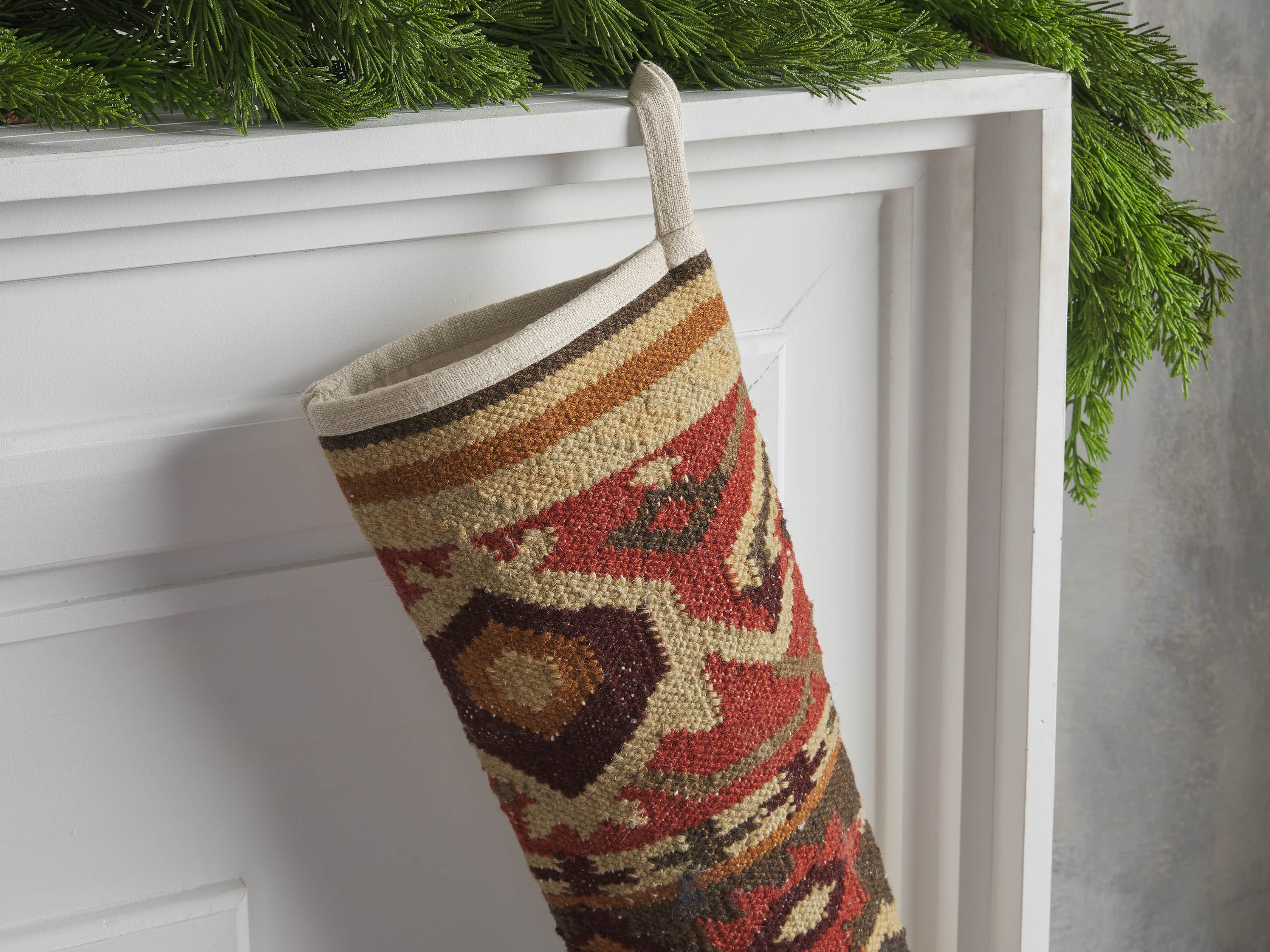 Olive Flatweave Stocking, slide 2 of 3