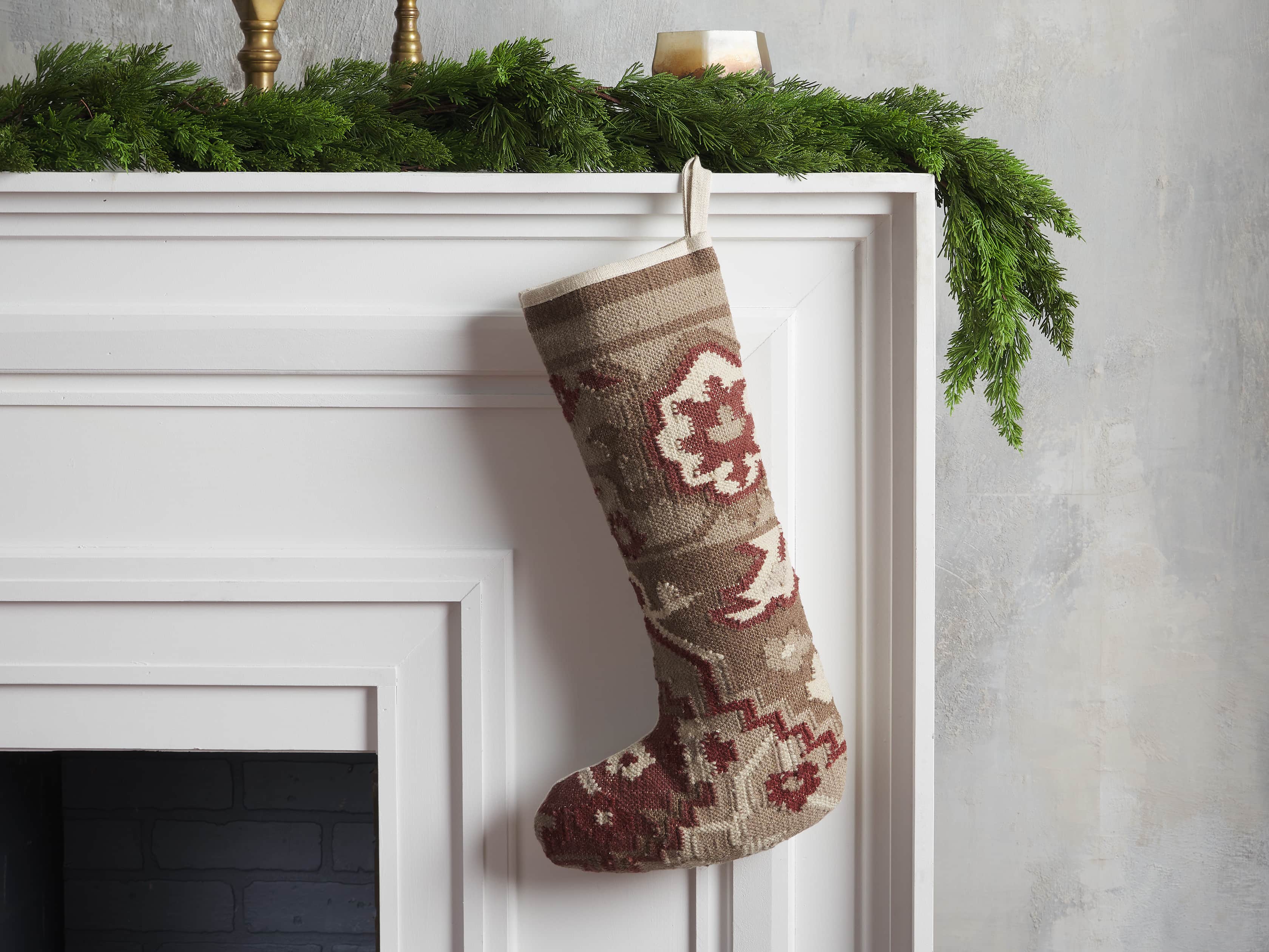 Taupe Flatweave Stocking, slide 1 of 3
