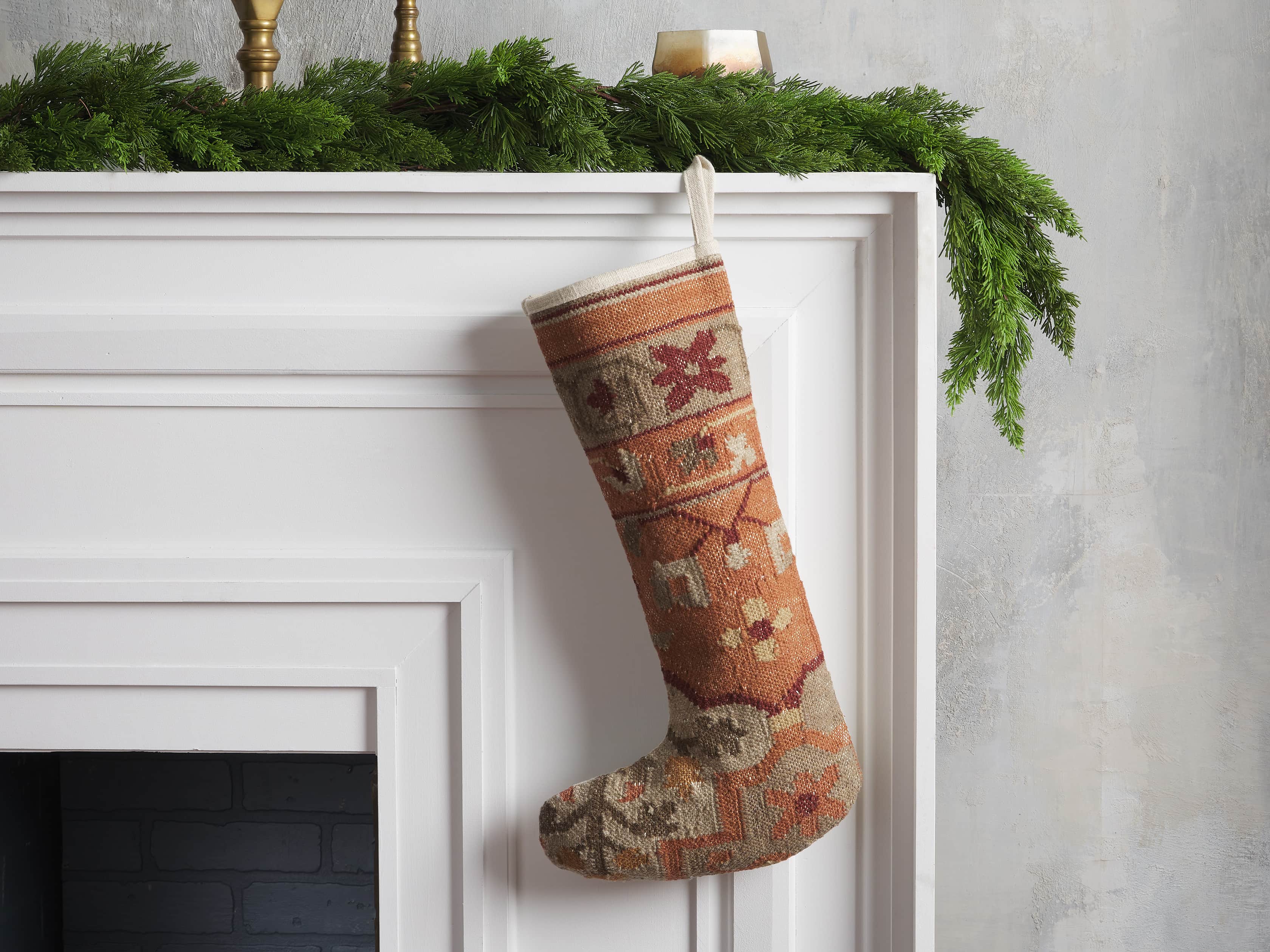Terracotta Flatweave Stocking, slide 1 of 3