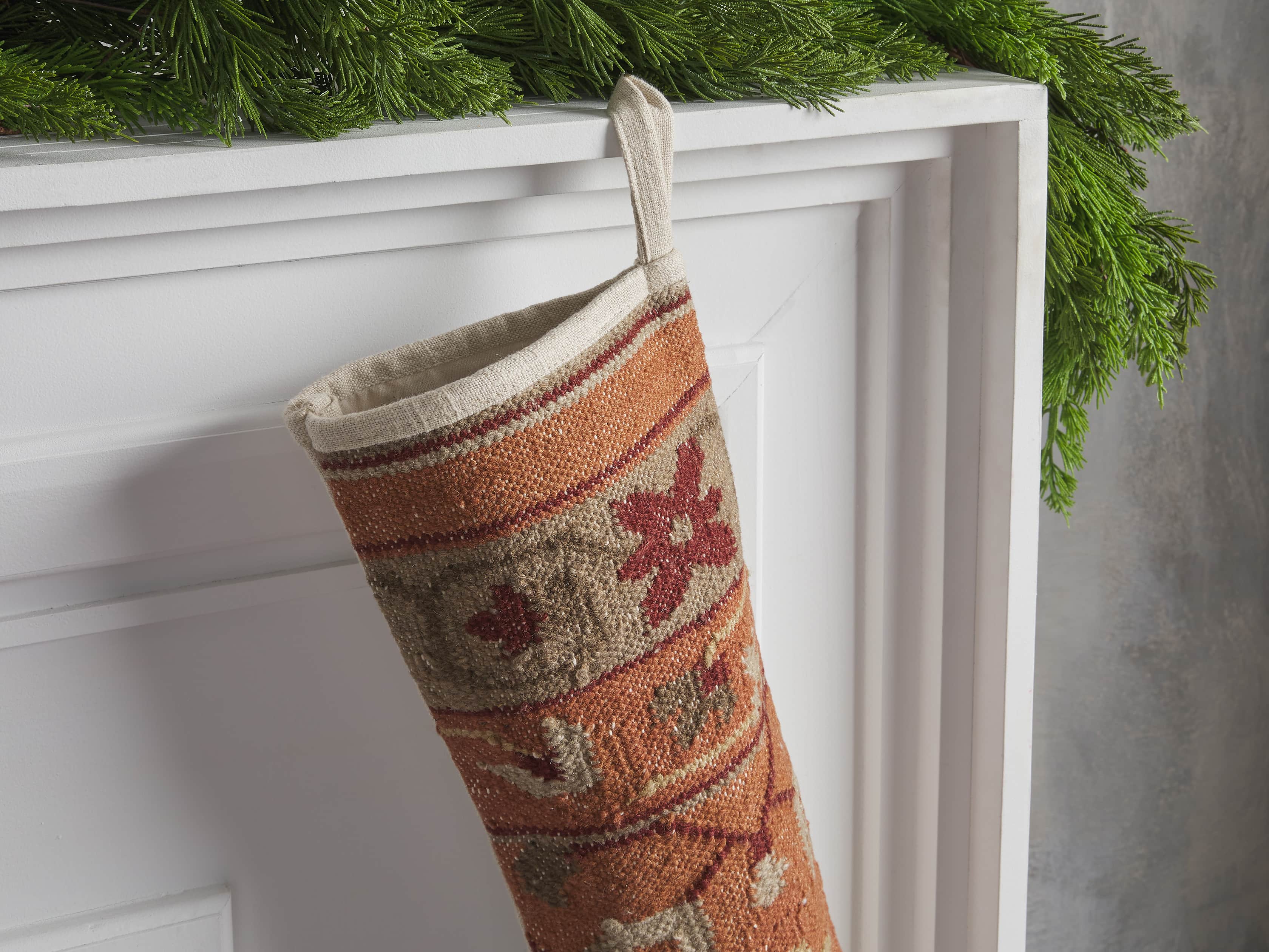 Terracotta Flatweave Stocking, slide 2 of 3