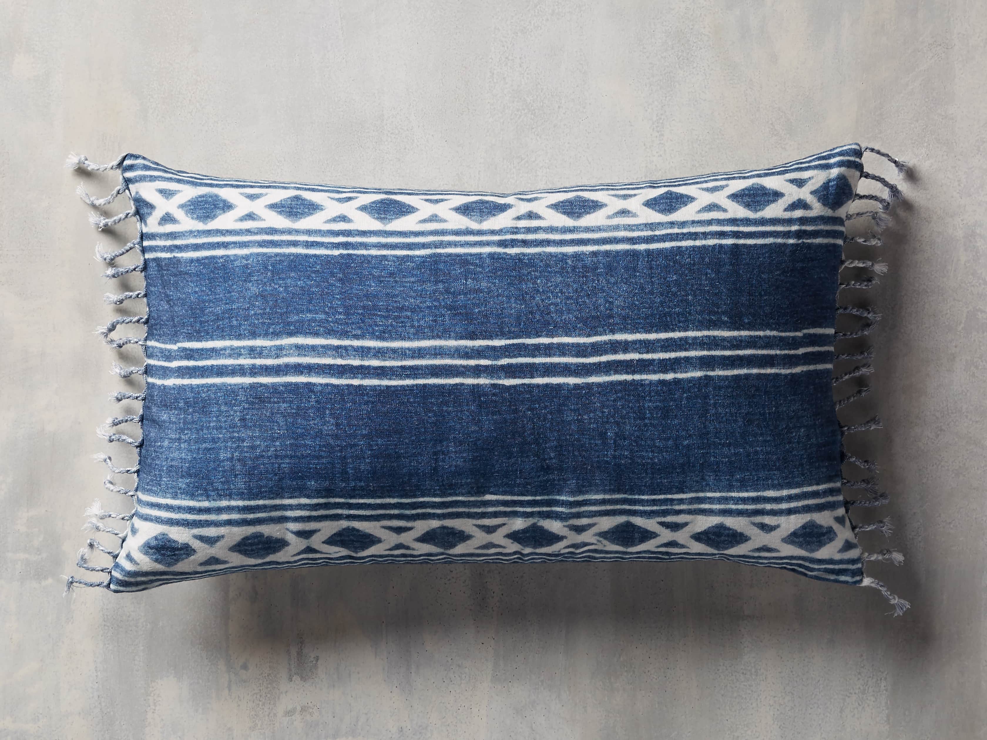 Indigo Batik Linen Pillow