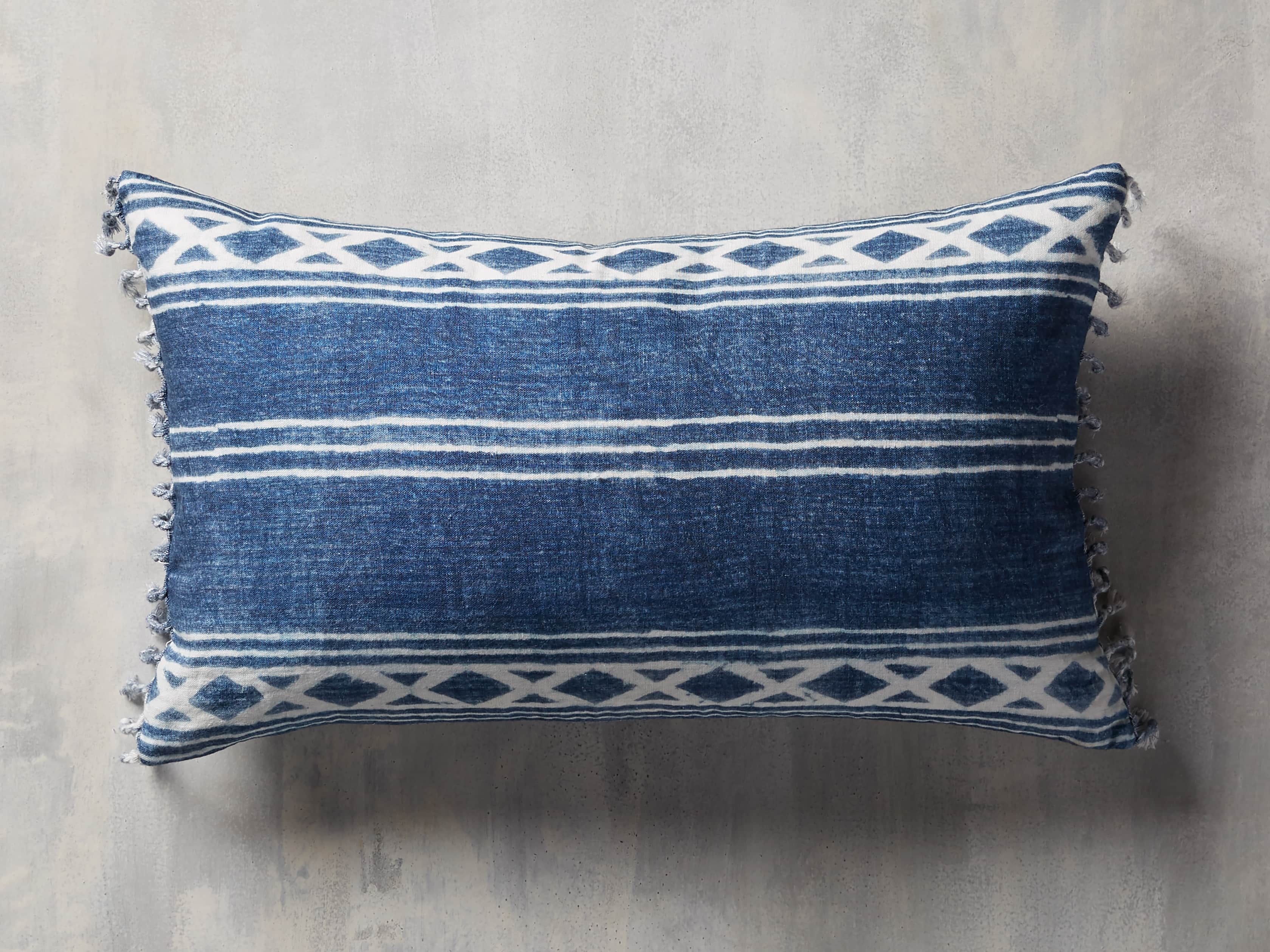 Indigo Batik Linen Pillow