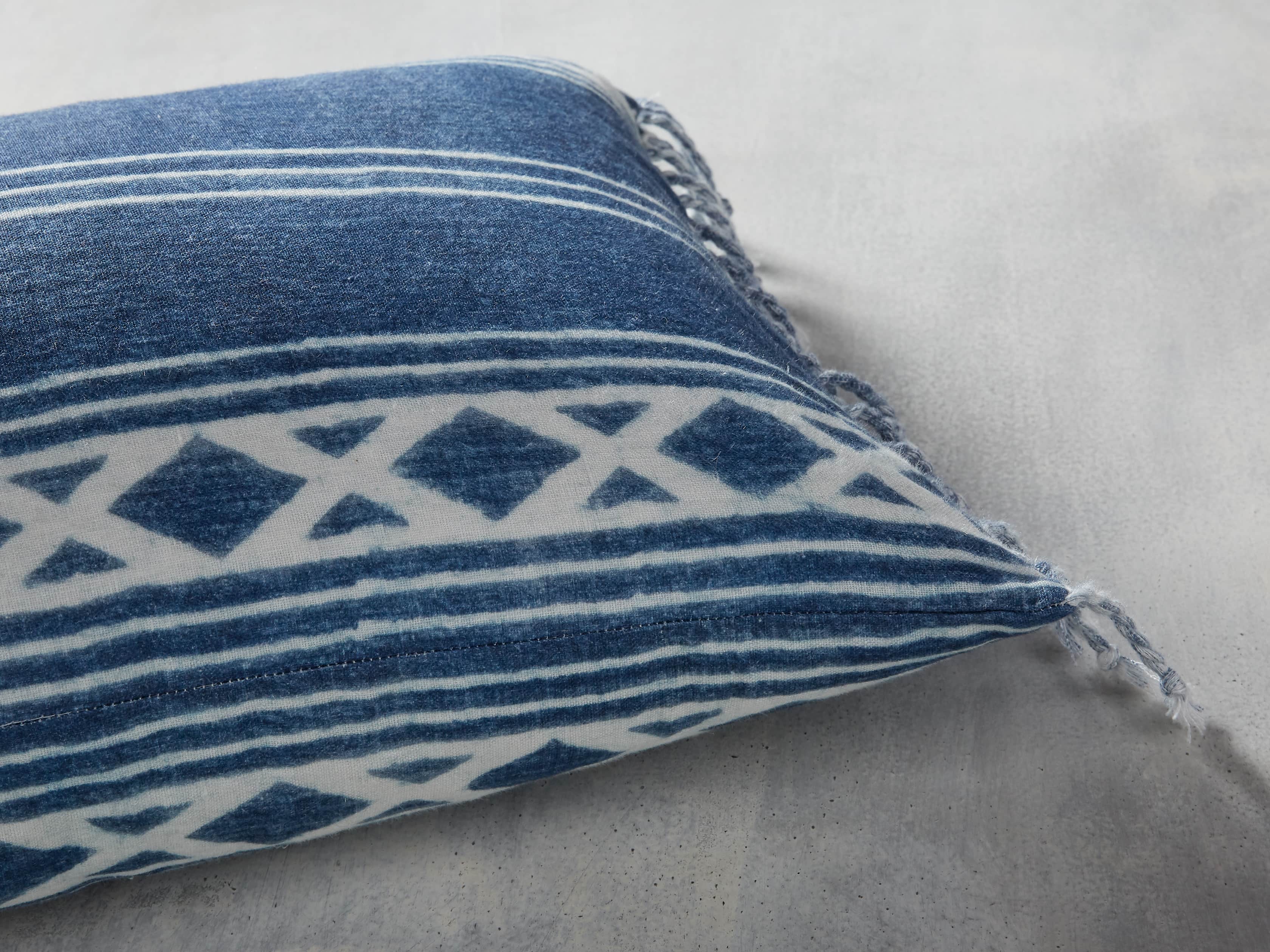 Indigo Batik Linen Pillow