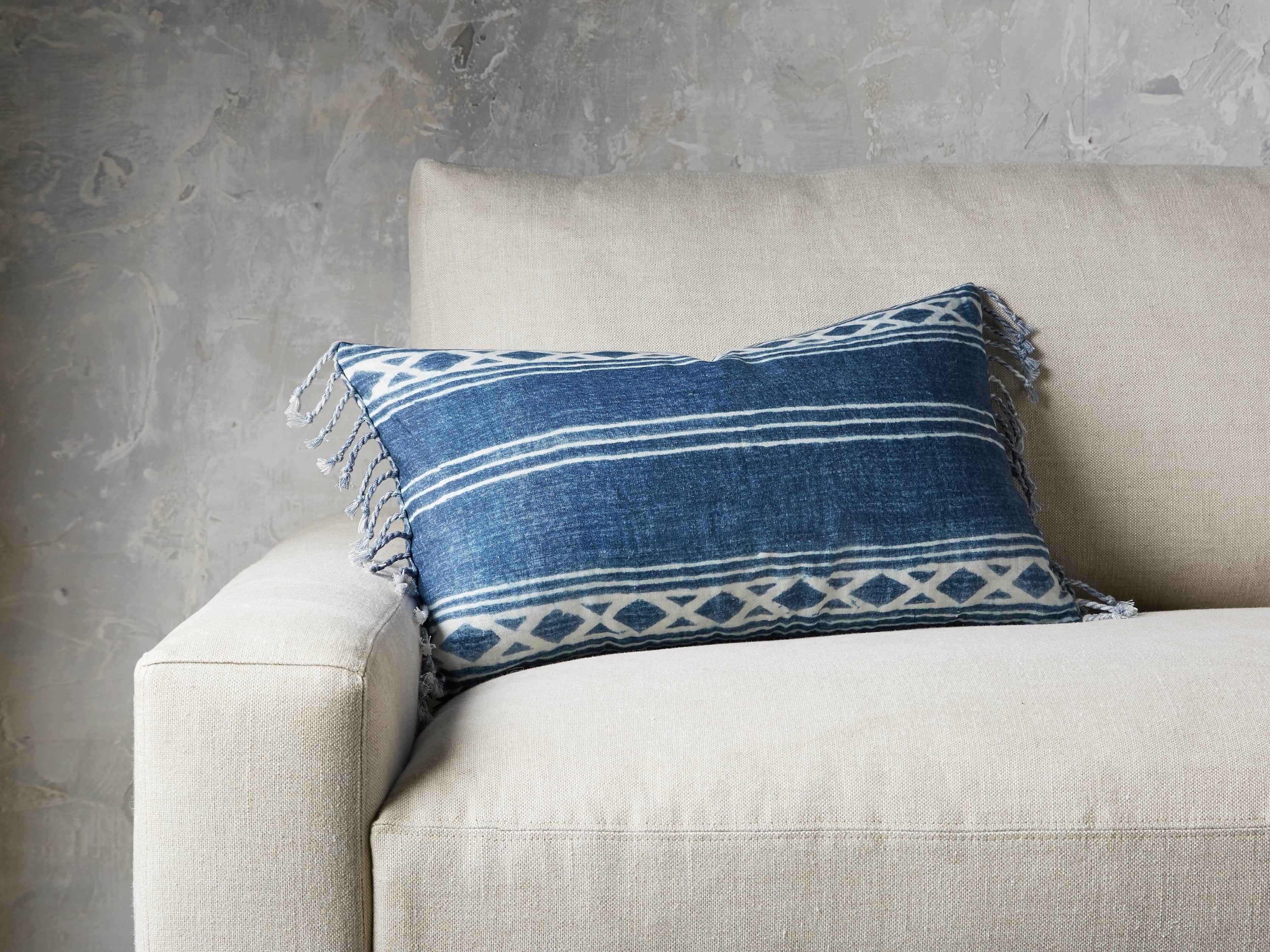 Indigo Batik Linen Pillow