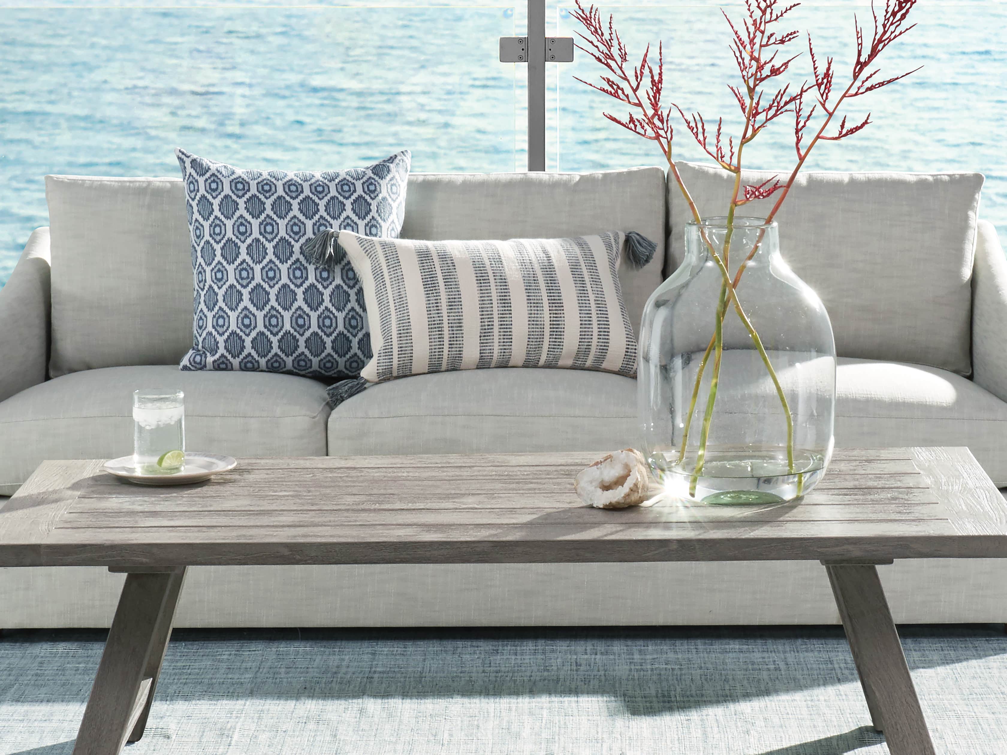 Ingleside Striped Outdoor Lumbar Pillow in Blue, slide 3 of 7