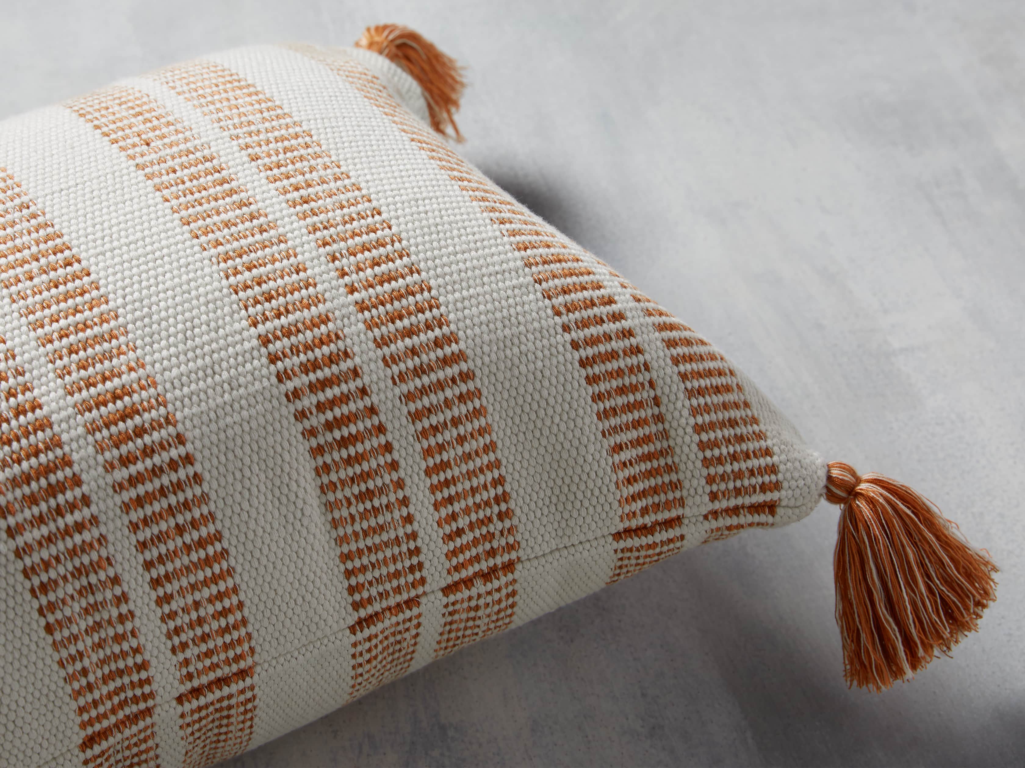 Ingleside Striped Outdoor Lumbar Pillow in Terracotta, slide 2 of 5