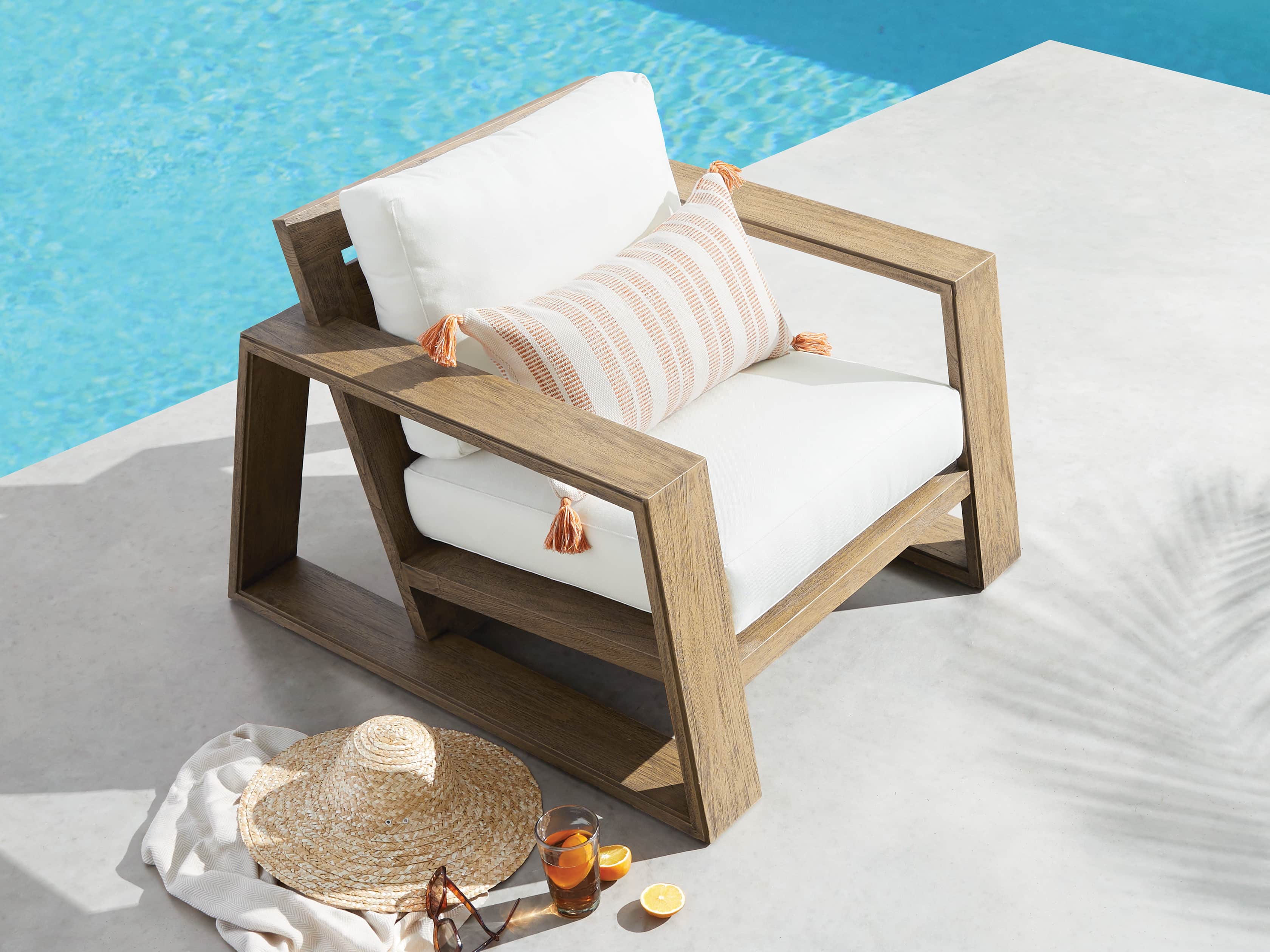 Ingleside Striped Outdoor Lumbar Pillow in Terracotta, slide 3 of 5