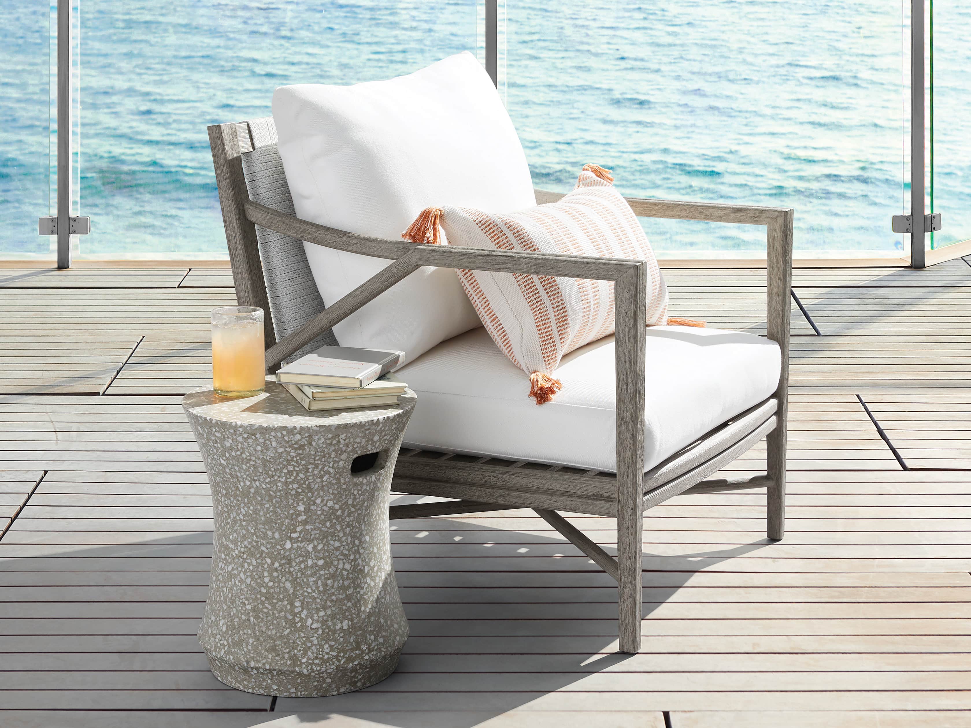 Ingleside Striped Outdoor Lumbar Pillow in Terracotta, slide 5 of 5