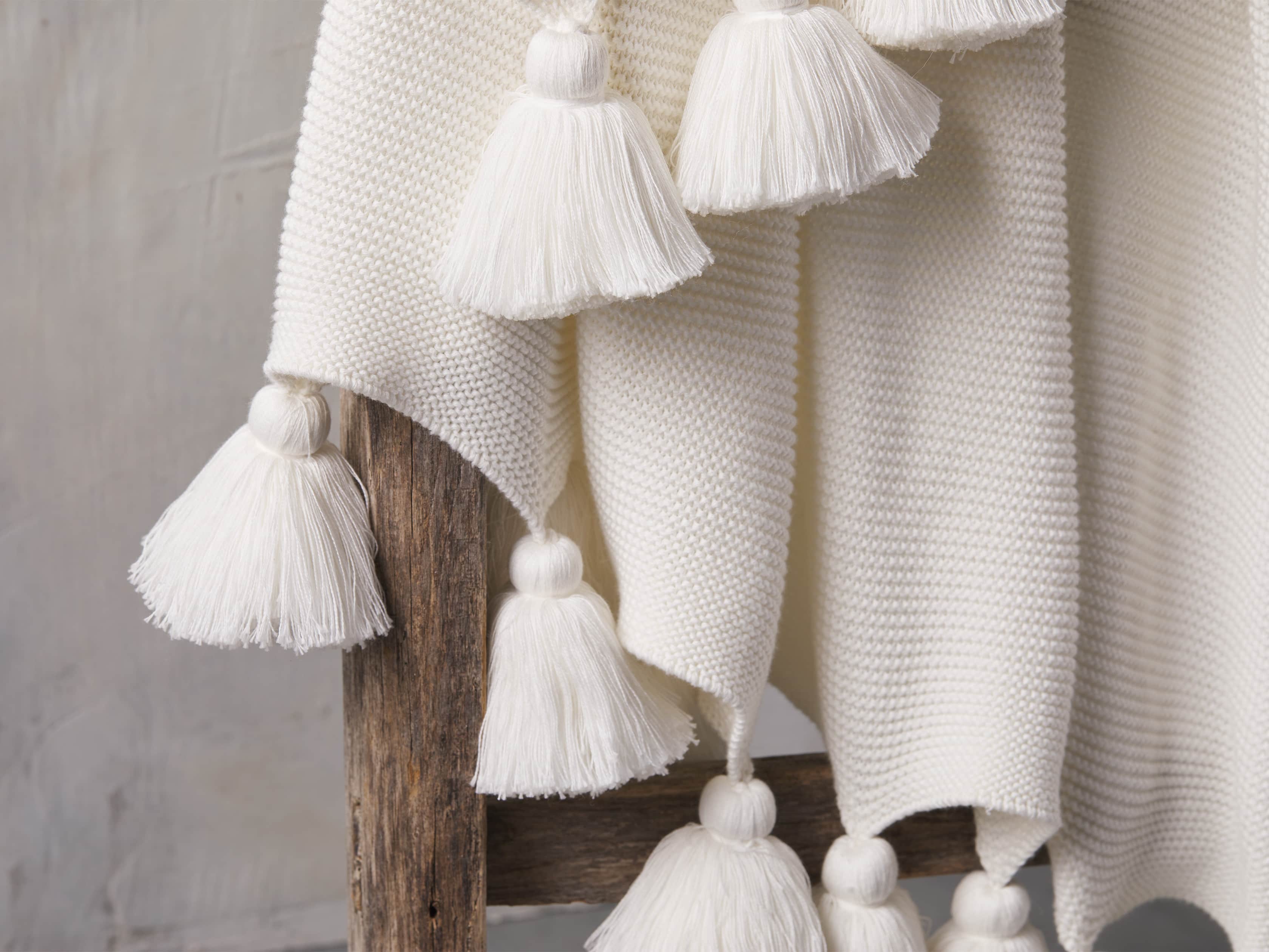 Ivory Knit Throw, slide 3 of 5
