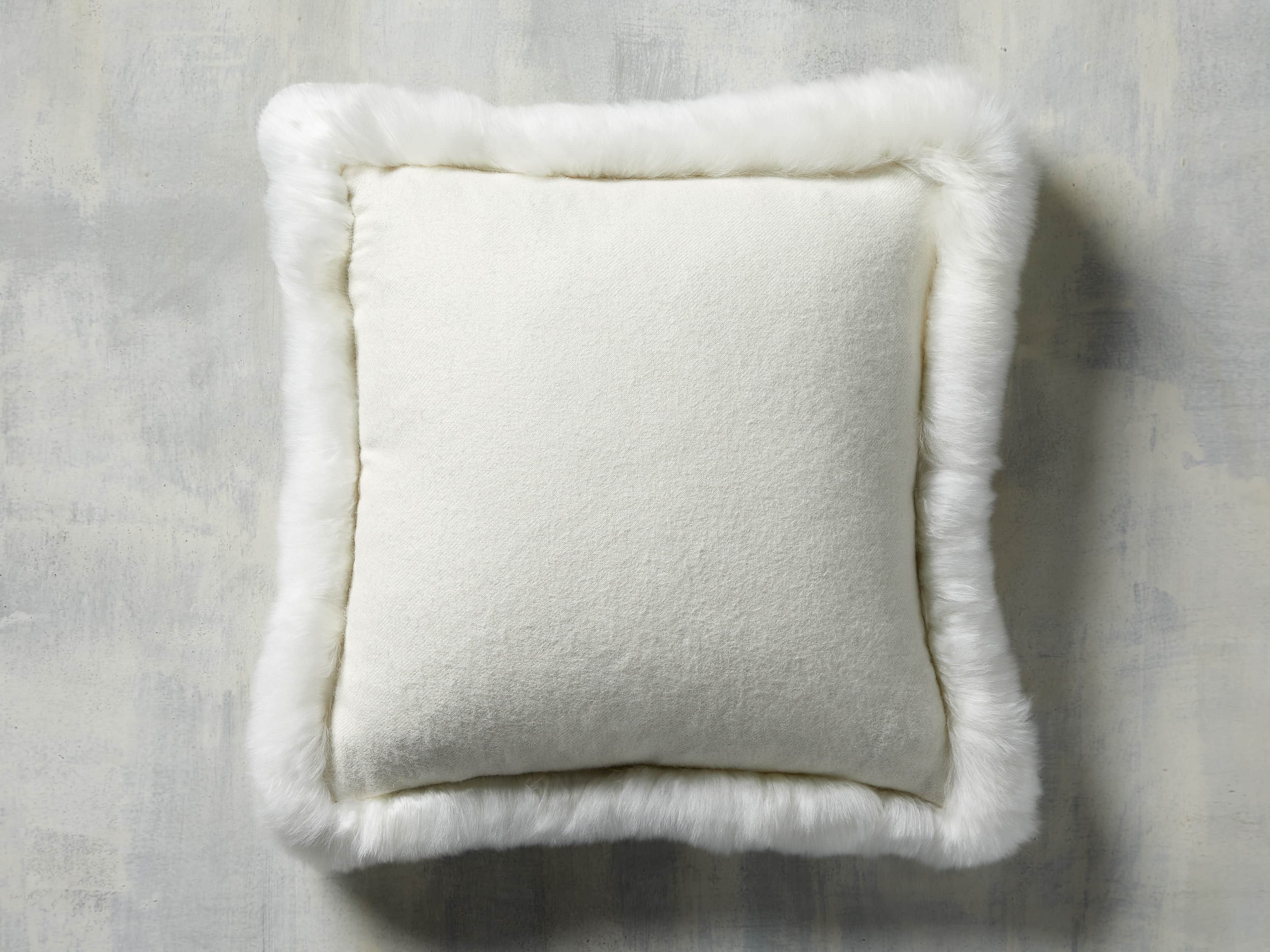 Alpaca Border Pillow in Ivory, slide 3 of 3
