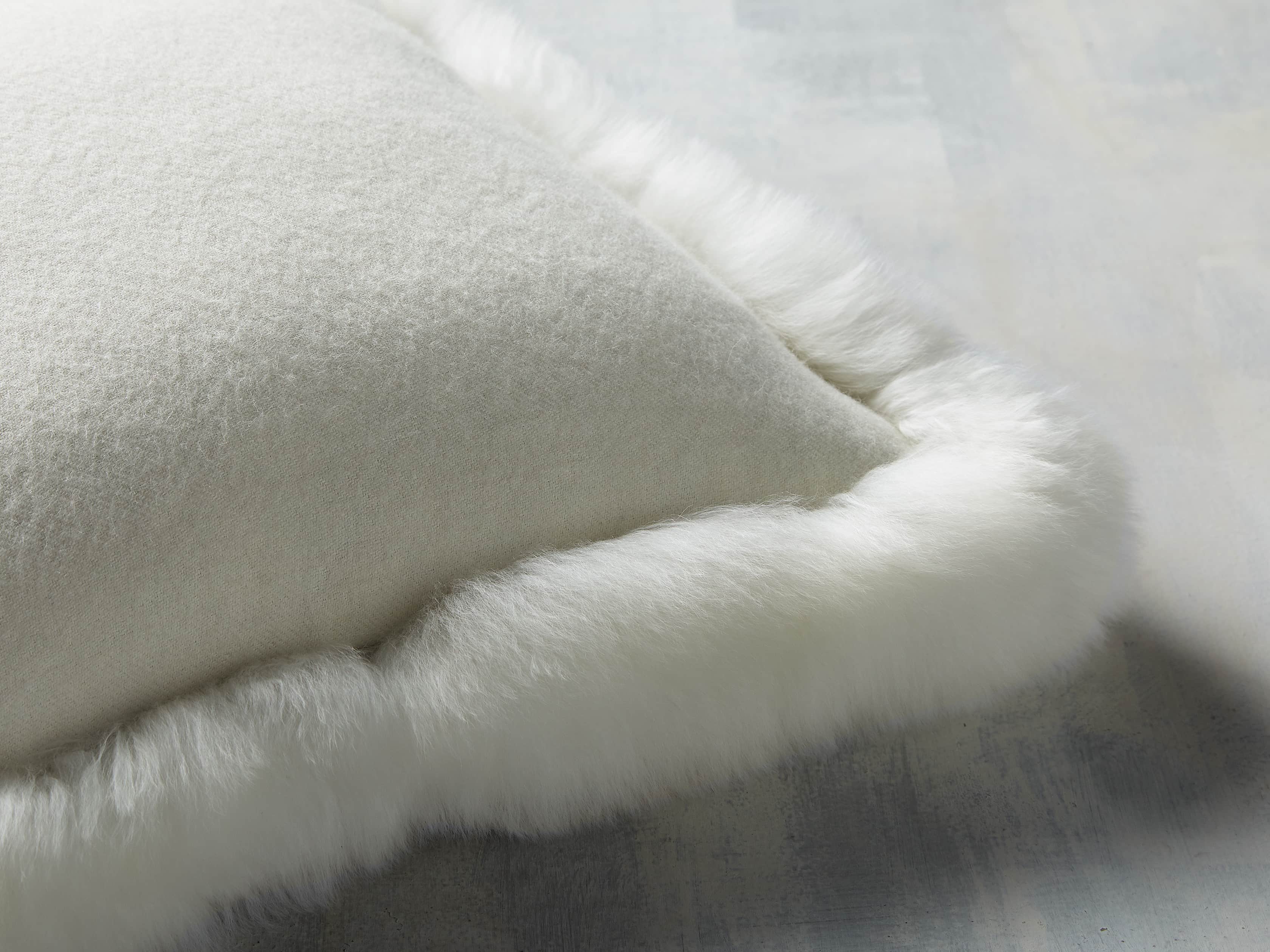 Alpaca Border Pillow in Ivory, slide 2 of 3