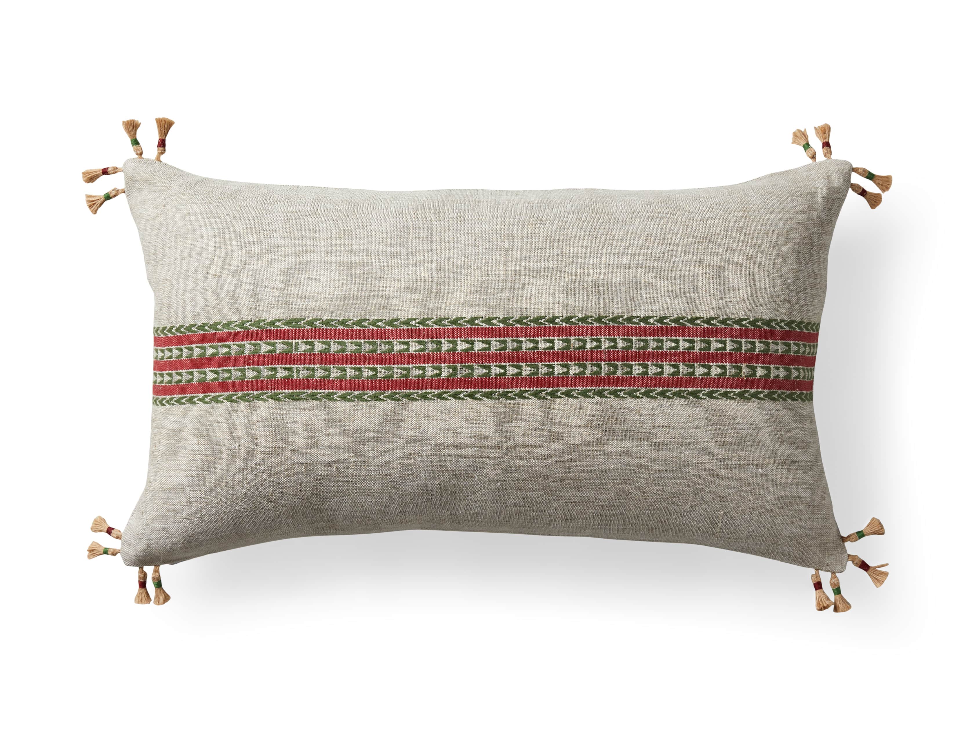 Natural Jute Stripe Lumbar Pillow Cover, slide 5 of 5