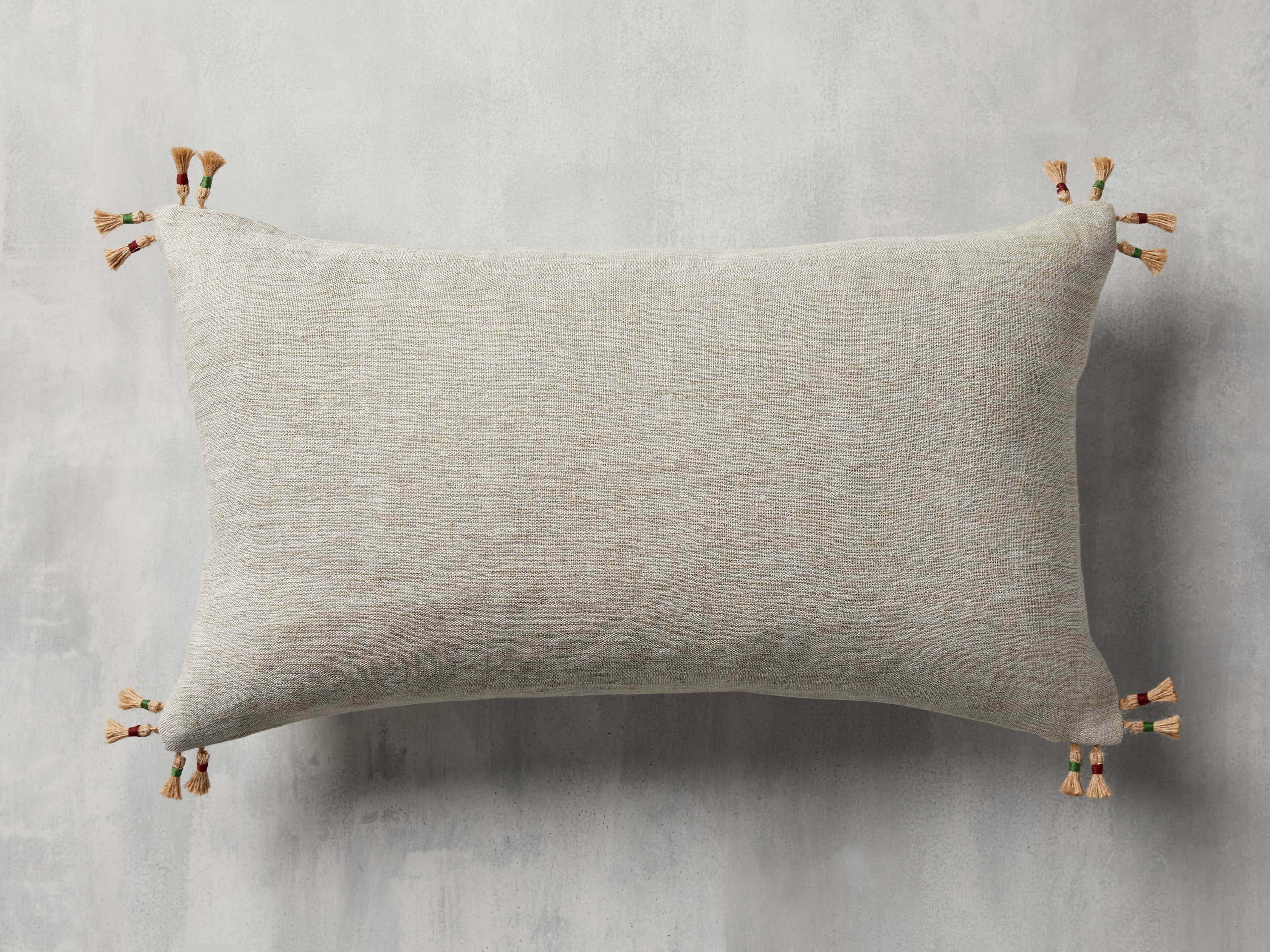 Natural Jute Stripe Lumbar Pillow Cover, slide 2 of 5