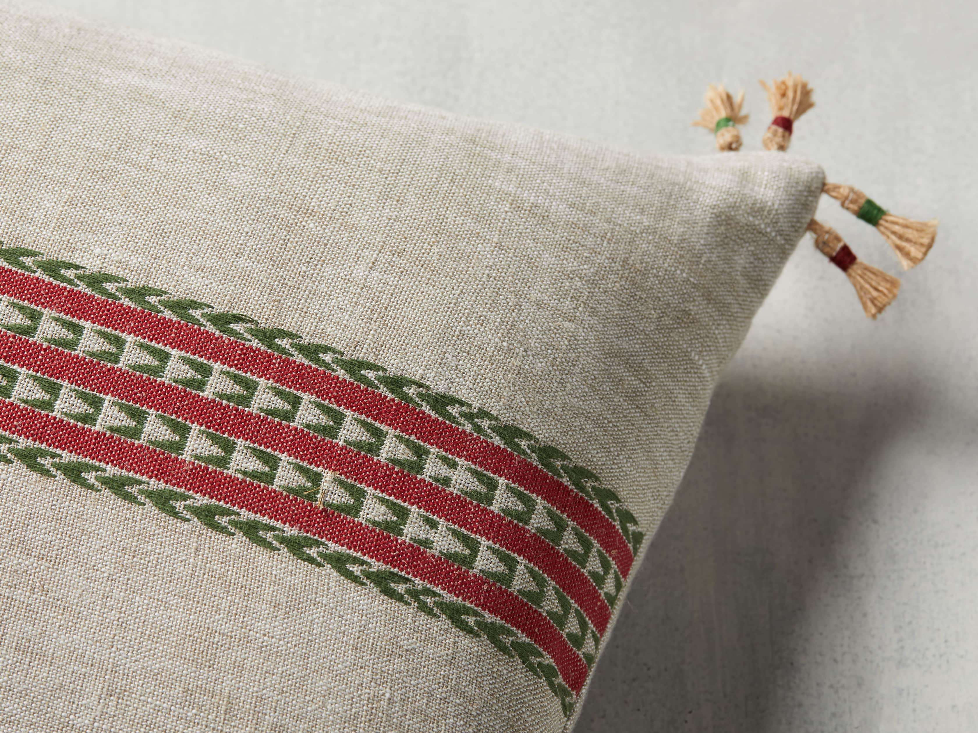 Natural Jute Stripe Lumbar Pillow Cover, slide 3 of 5