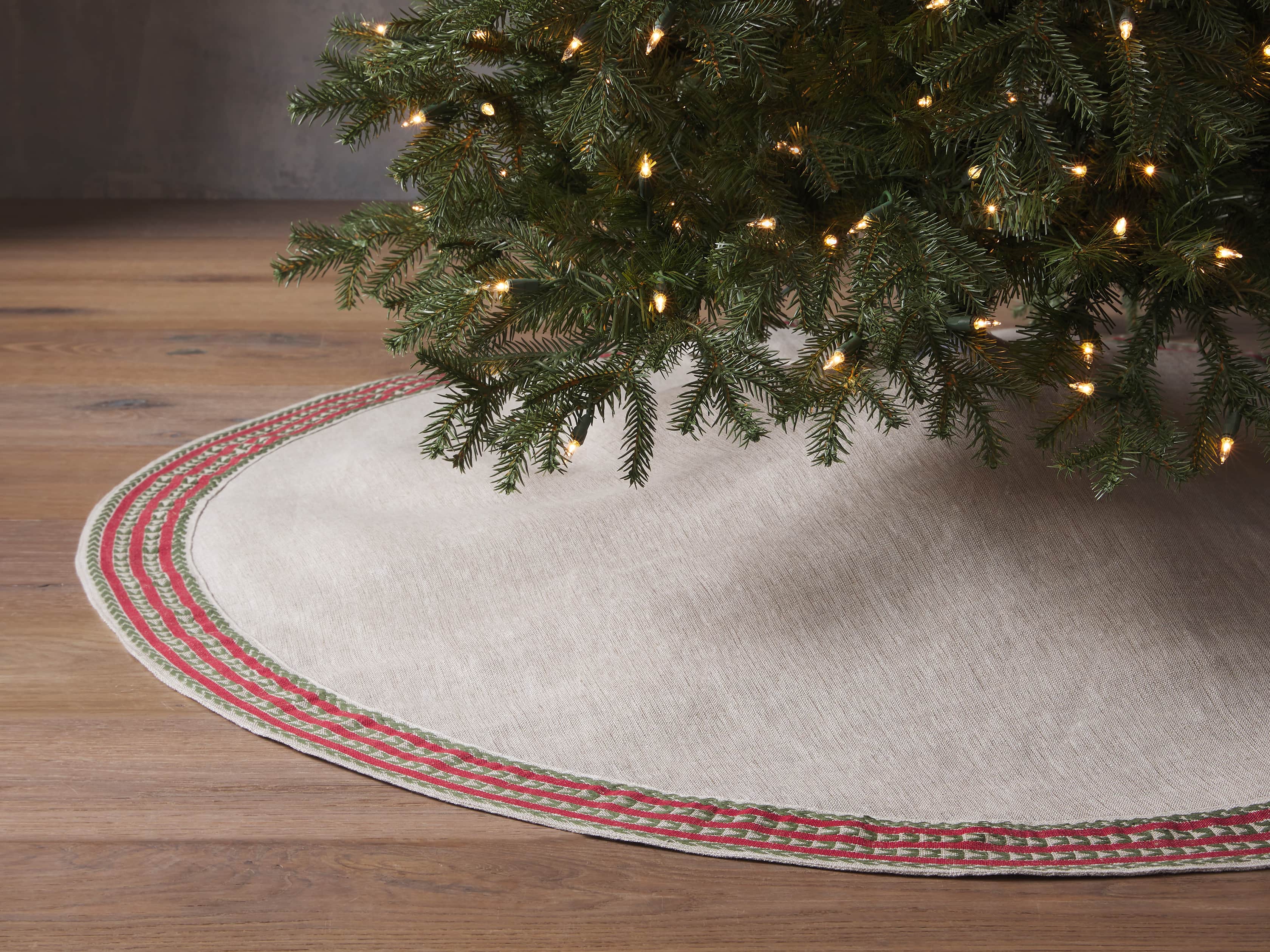 Natural Jute Stripe Tree Skirt, slide 1 of 4
