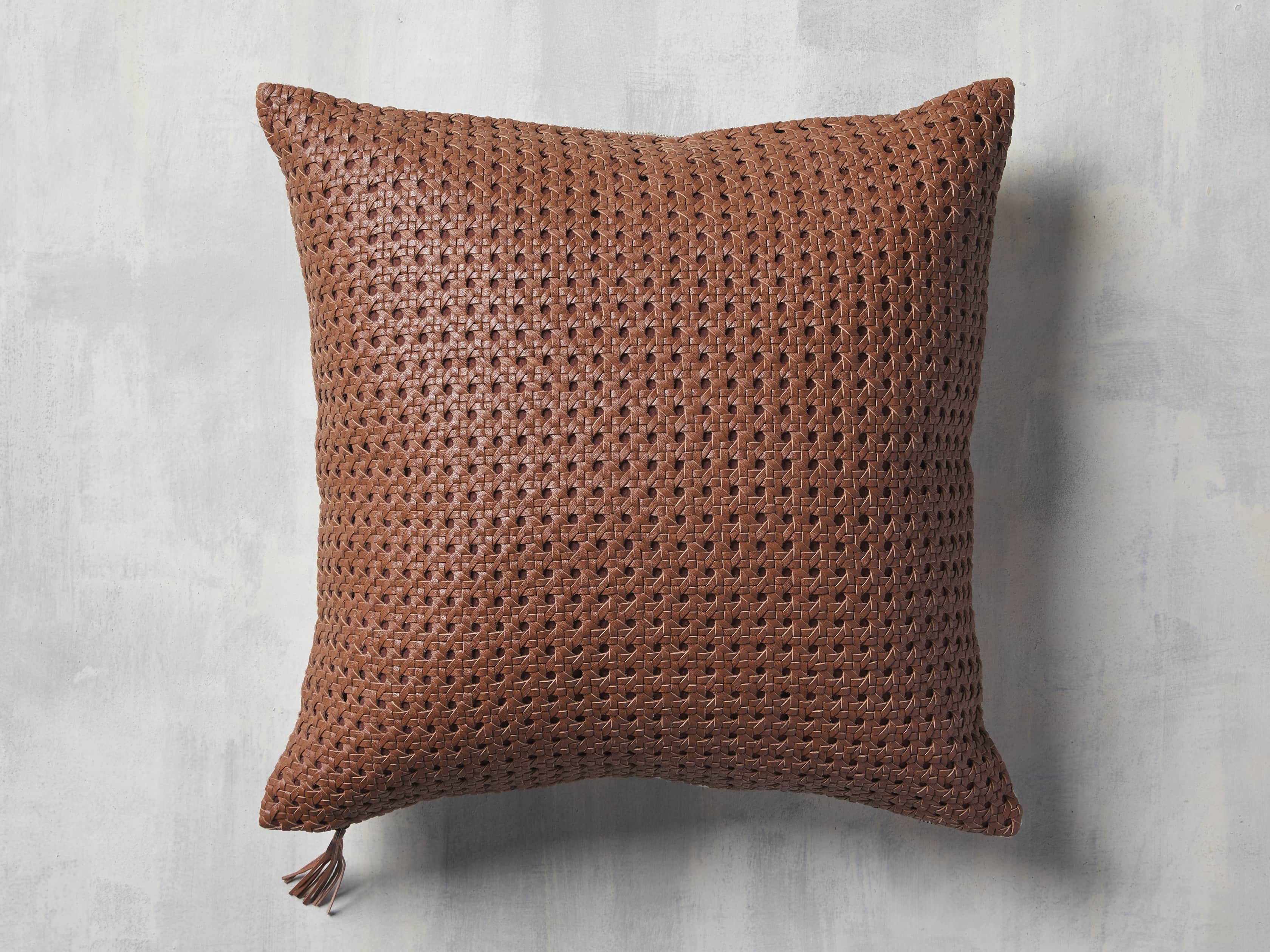 Leather Honeycomb Pillow Cover Arhaus