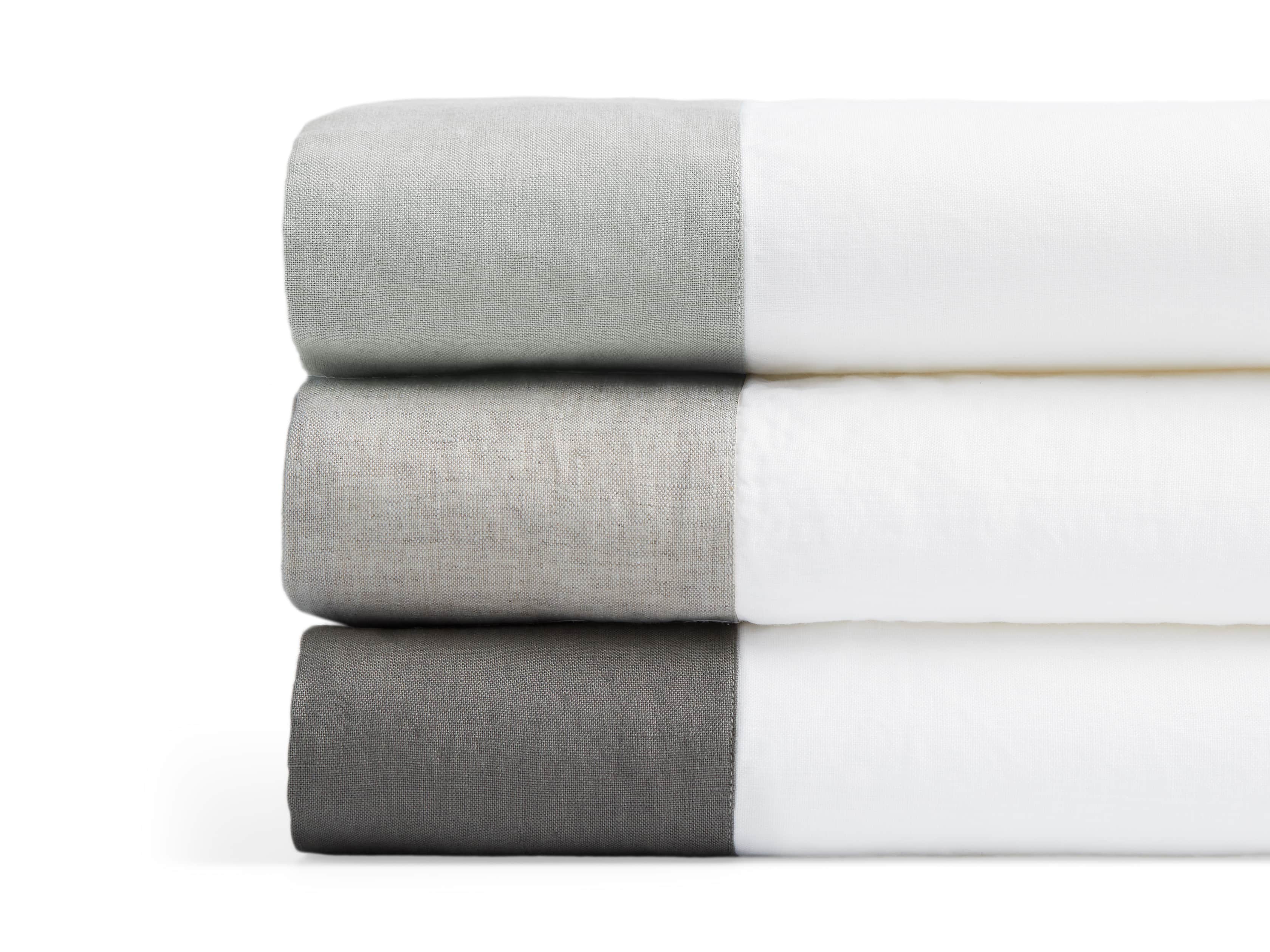 Standard Italian Linen Border Sham in Charcoal, slide 7 of 7