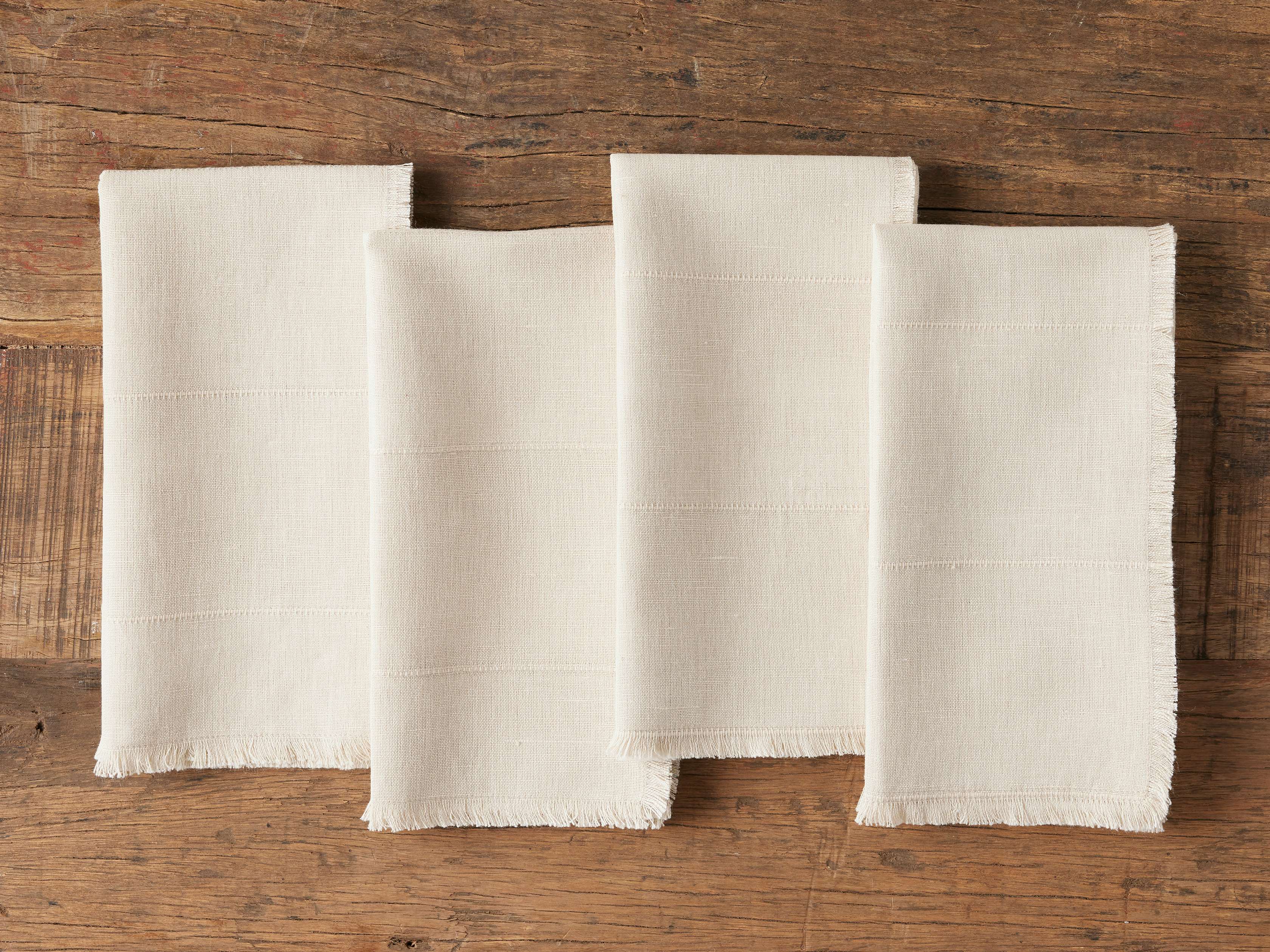 Rustic Linen Napkin/Placemat with frayed edge