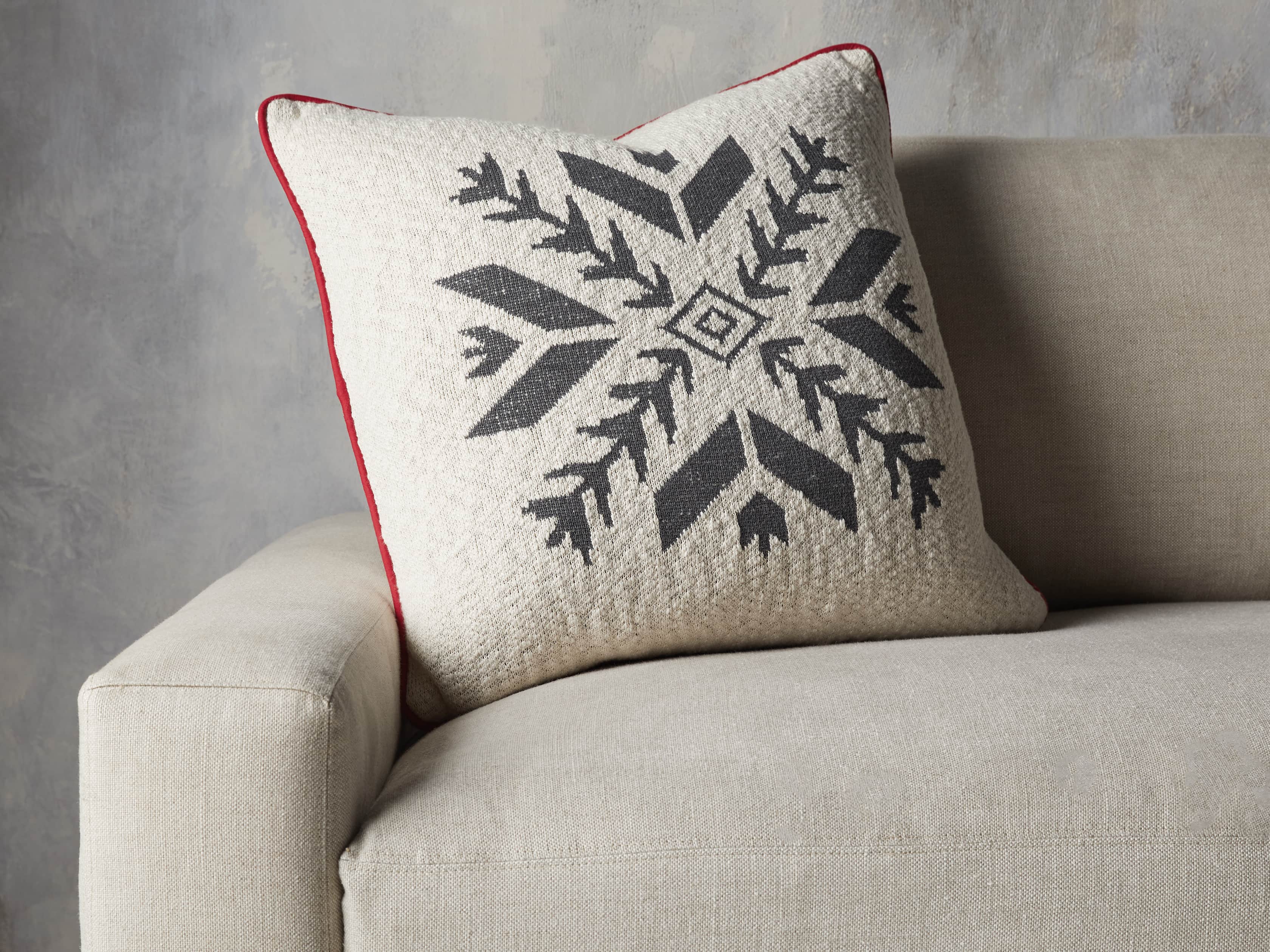 Ivory Snowflake Pillow Cover, slide 3 of 4