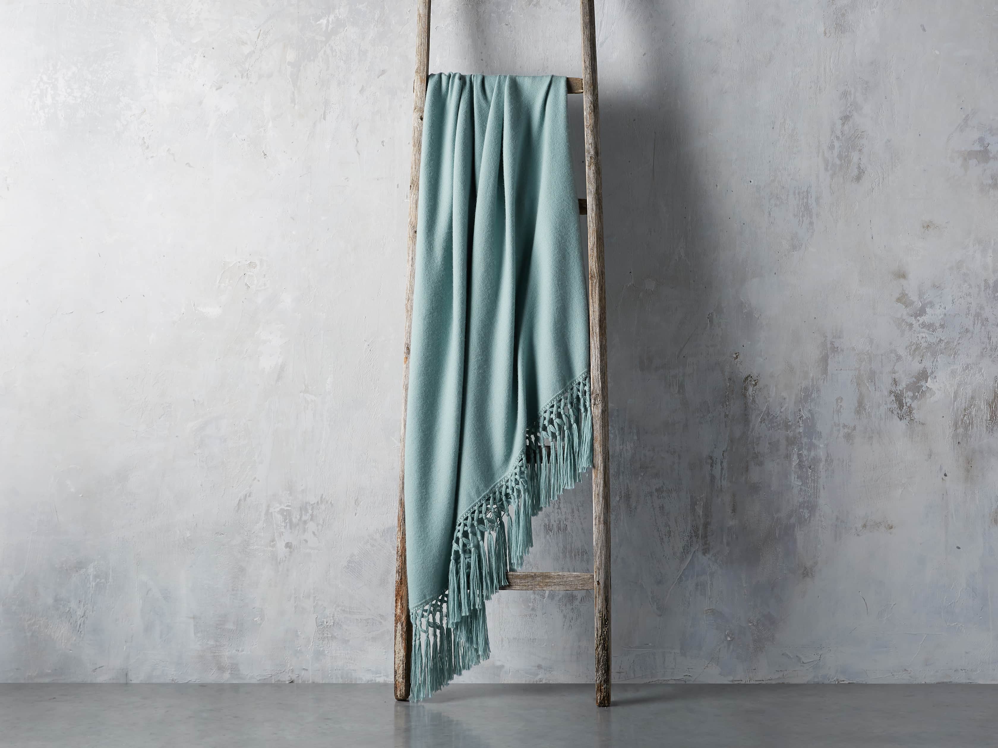 Baby Alpaca Crocheted Throw in Mist